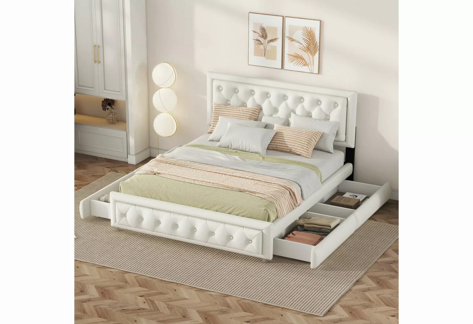 TavilaEcon Polsterbett Funktionsbett Stauraumbett Doppelbett mit 4 Schublad günstig online kaufen