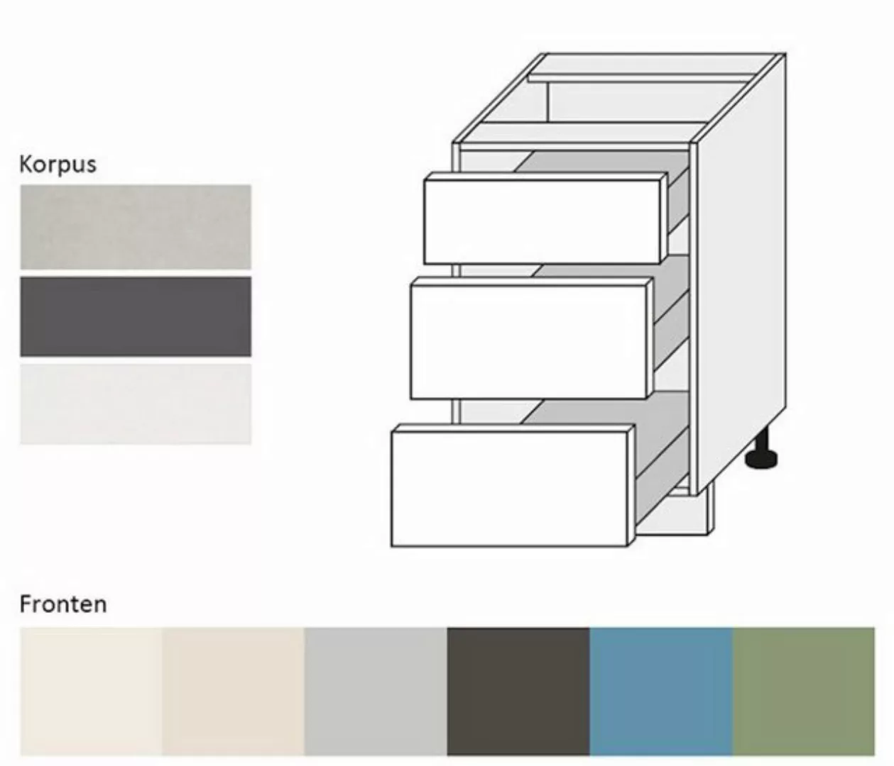 Feldmann-Wohnen Unterschrank Amaro (Amaro, 1-St) 84cm Front-, Korpusfarbe u günstig online kaufen