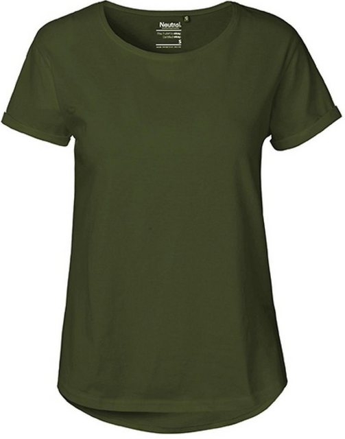 Neutral Rundhalsshirt Damen Roll Up Sleeve T-Shirt / Single Jersey Strick günstig online kaufen