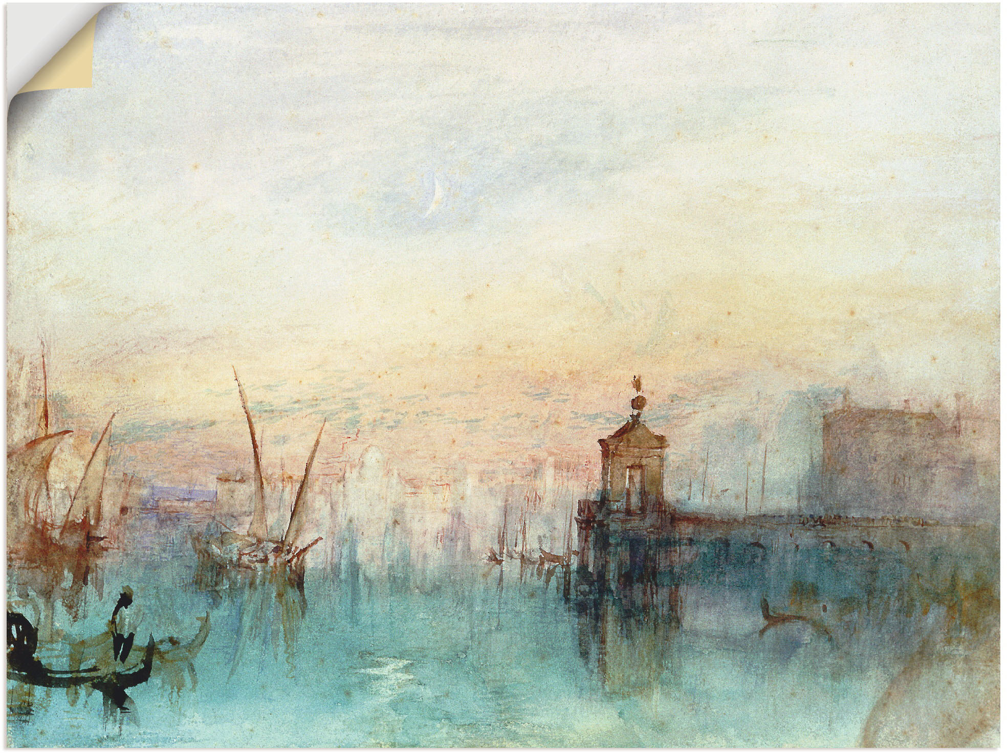 Artland Wandbild »Venedig mit erster Mondsichel.«, Gewässer, (1 St.), als L günstig online kaufen