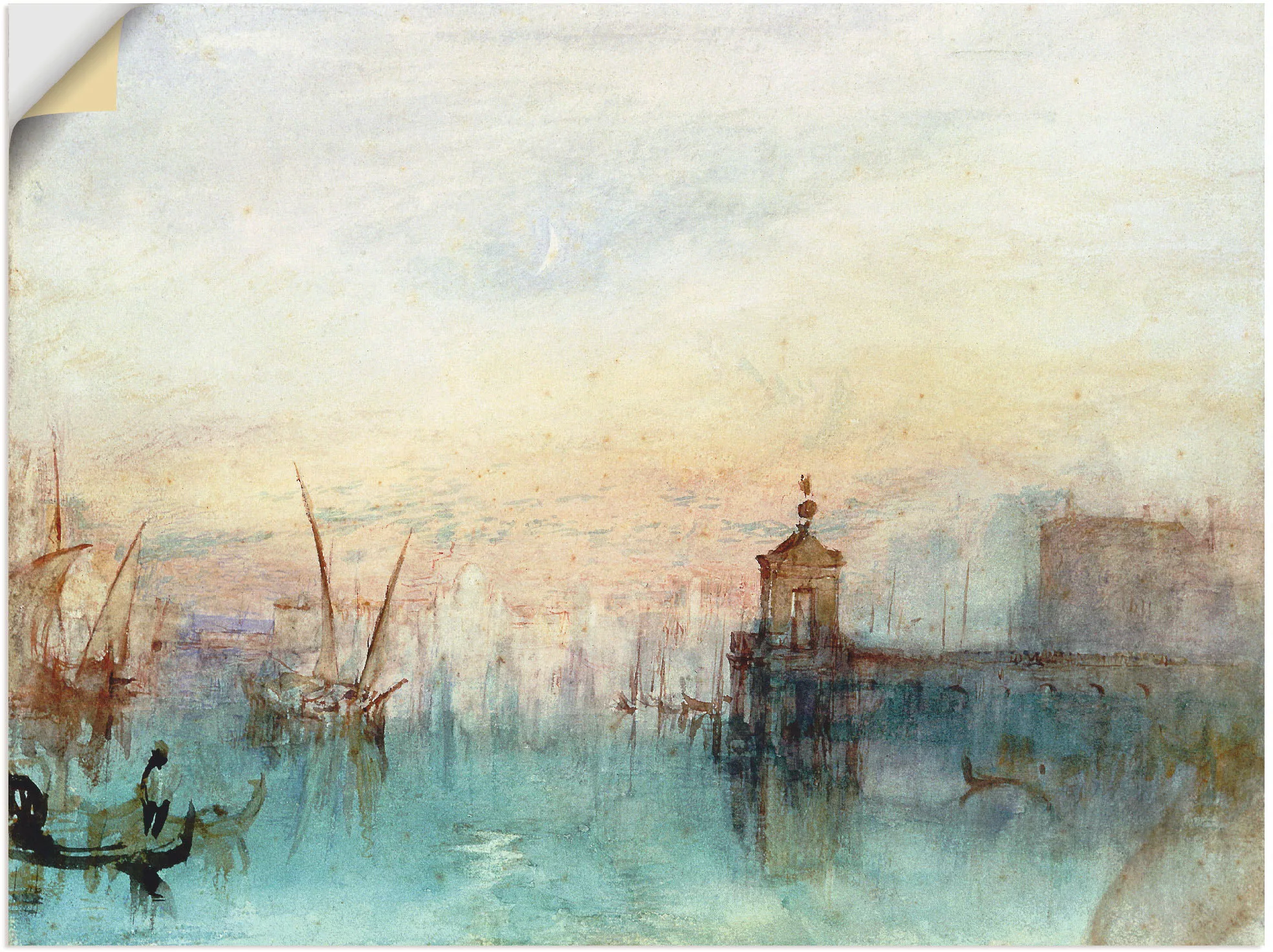 Artland Wandbild "Venedig mit erster Mondsichel.", Gewässer, (1 St.), als L günstig online kaufen