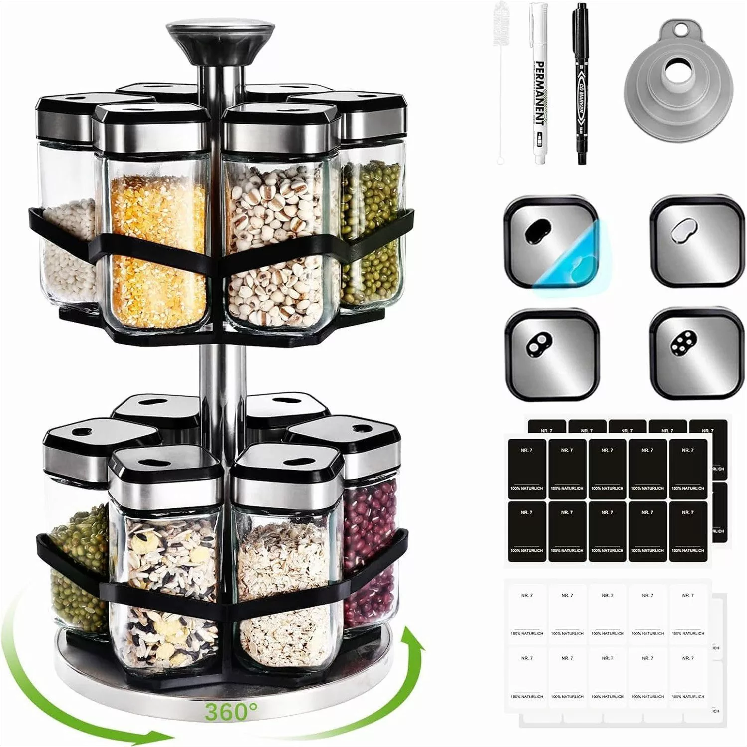 KingLux Gewürzkarussell 360° Gewürzregal Drehbar 2 günstig online kaufen