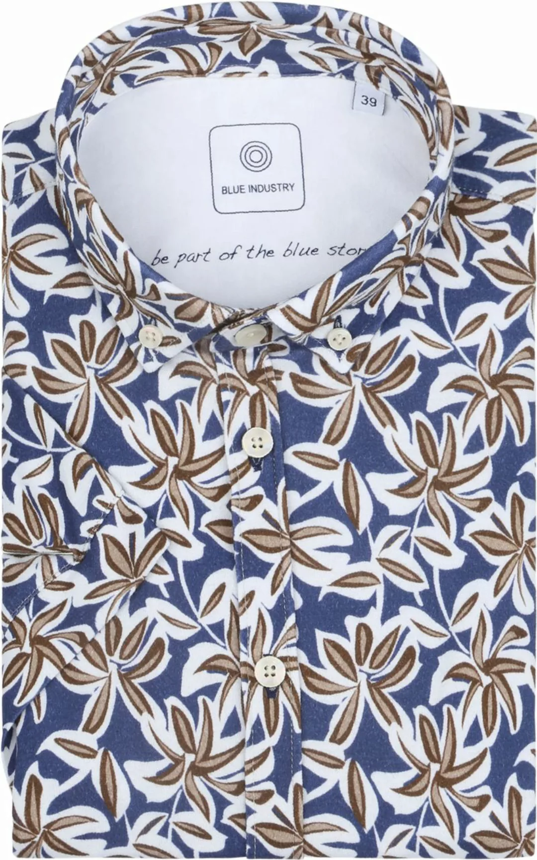 Blue Industry Short Sleeve Hemd Druck Dunkelblau - Größe 44 günstig online kaufen