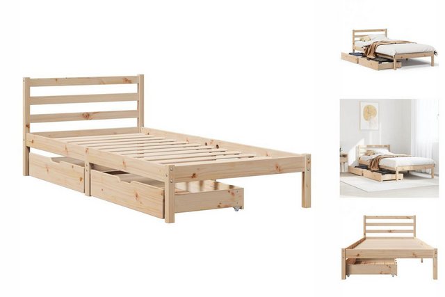 vidaXL Bettgestell Massivholzbett ohne Matratze 90x200 Kiefernholz Bett Bet günstig online kaufen