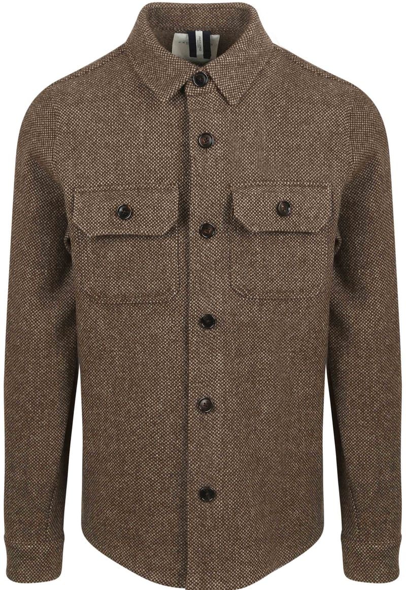 Profuomo Textured Overshirt Wool Braun - Größe L günstig online kaufen