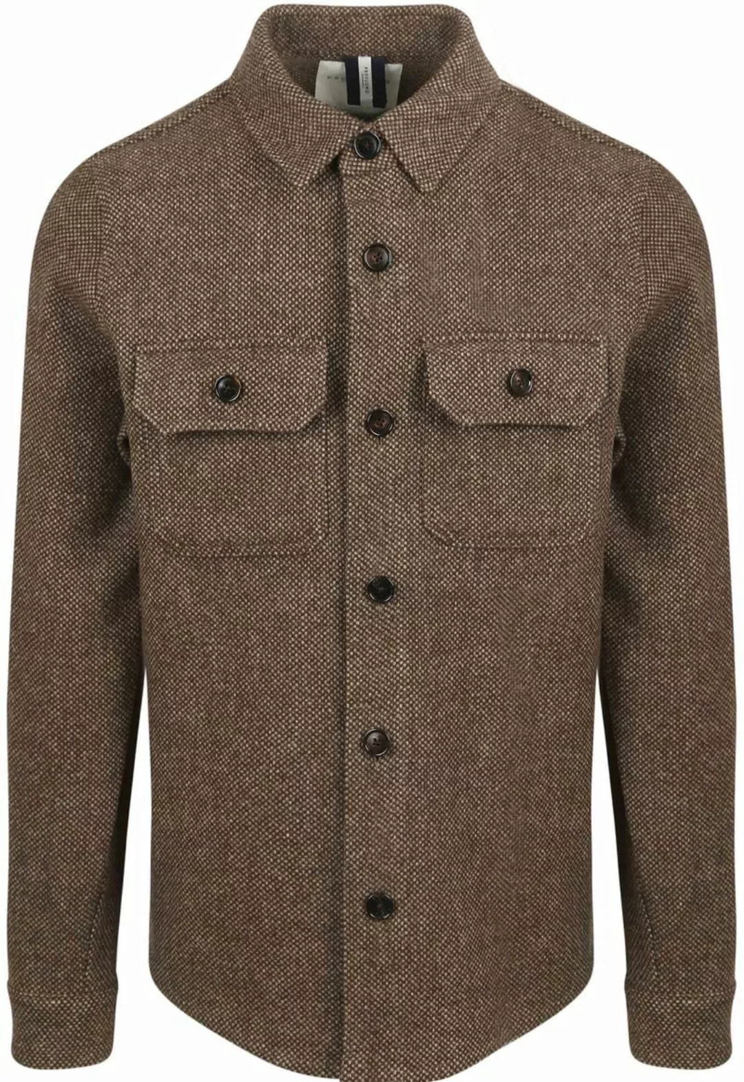 Profuomo Textured Overshirt Wool Braun - Größe XL günstig online kaufen