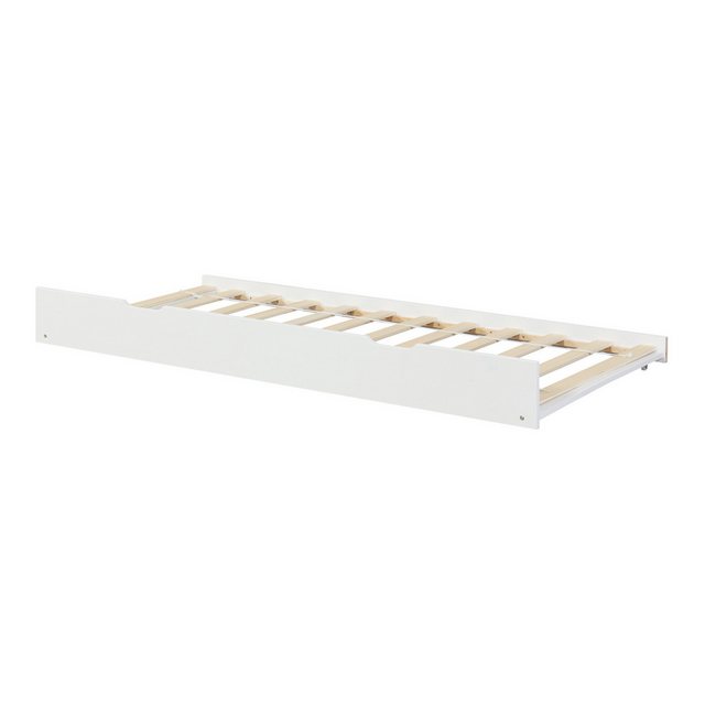 en.casa Ausziehbett, »Ydre« mit Rollen Holz 197 x 94 x 22 cm Weiß günstig online kaufen