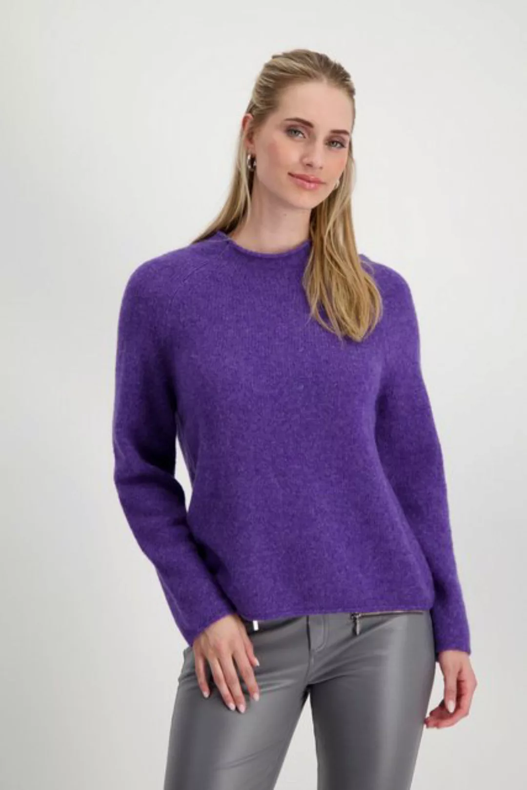 Monari Blusenshirt Flauschiger Pullover dark purple günstig online kaufen