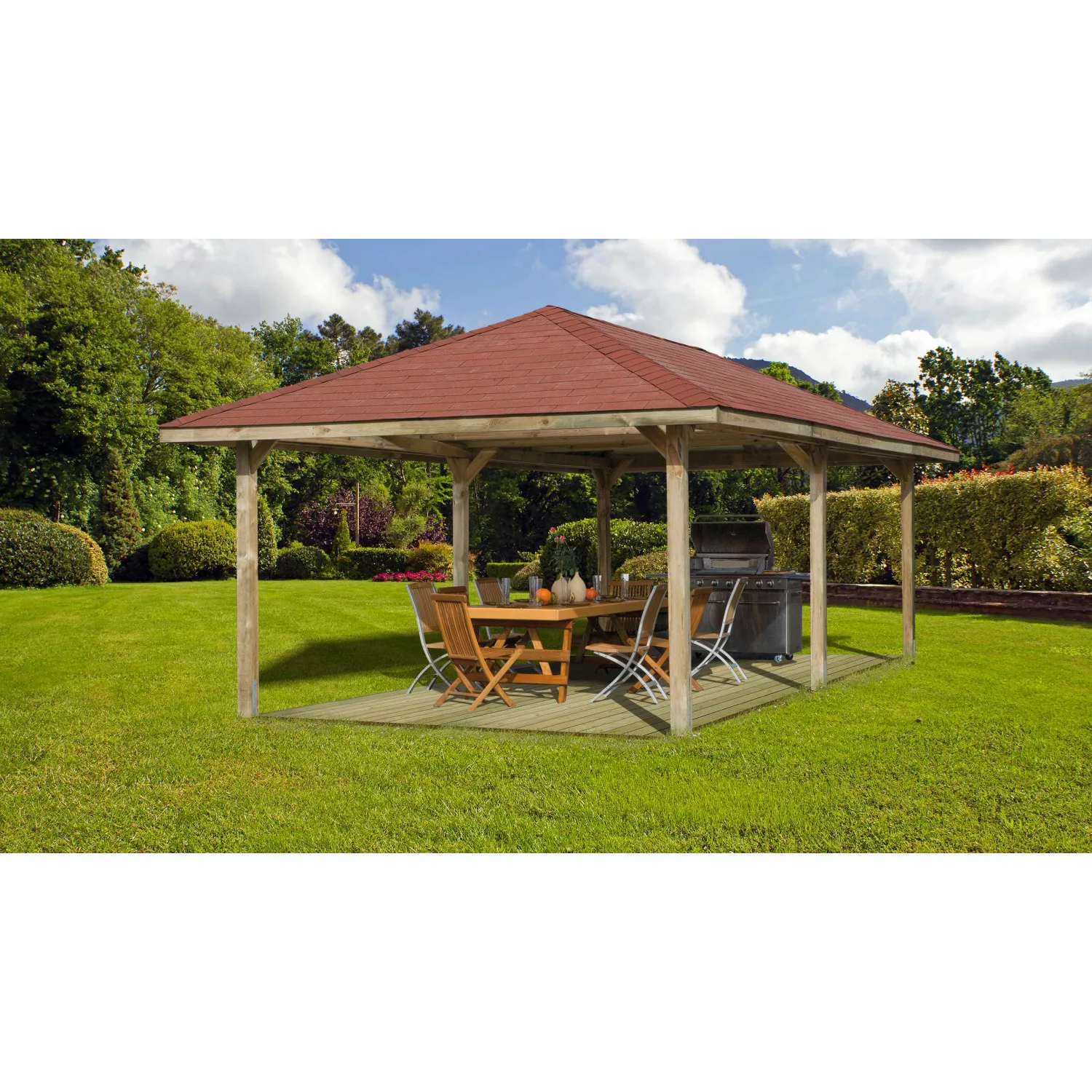 Weka Pavillon Gartenoase 651 B Gr.3 Sparset 433 cm x 778 cm günstig online kaufen