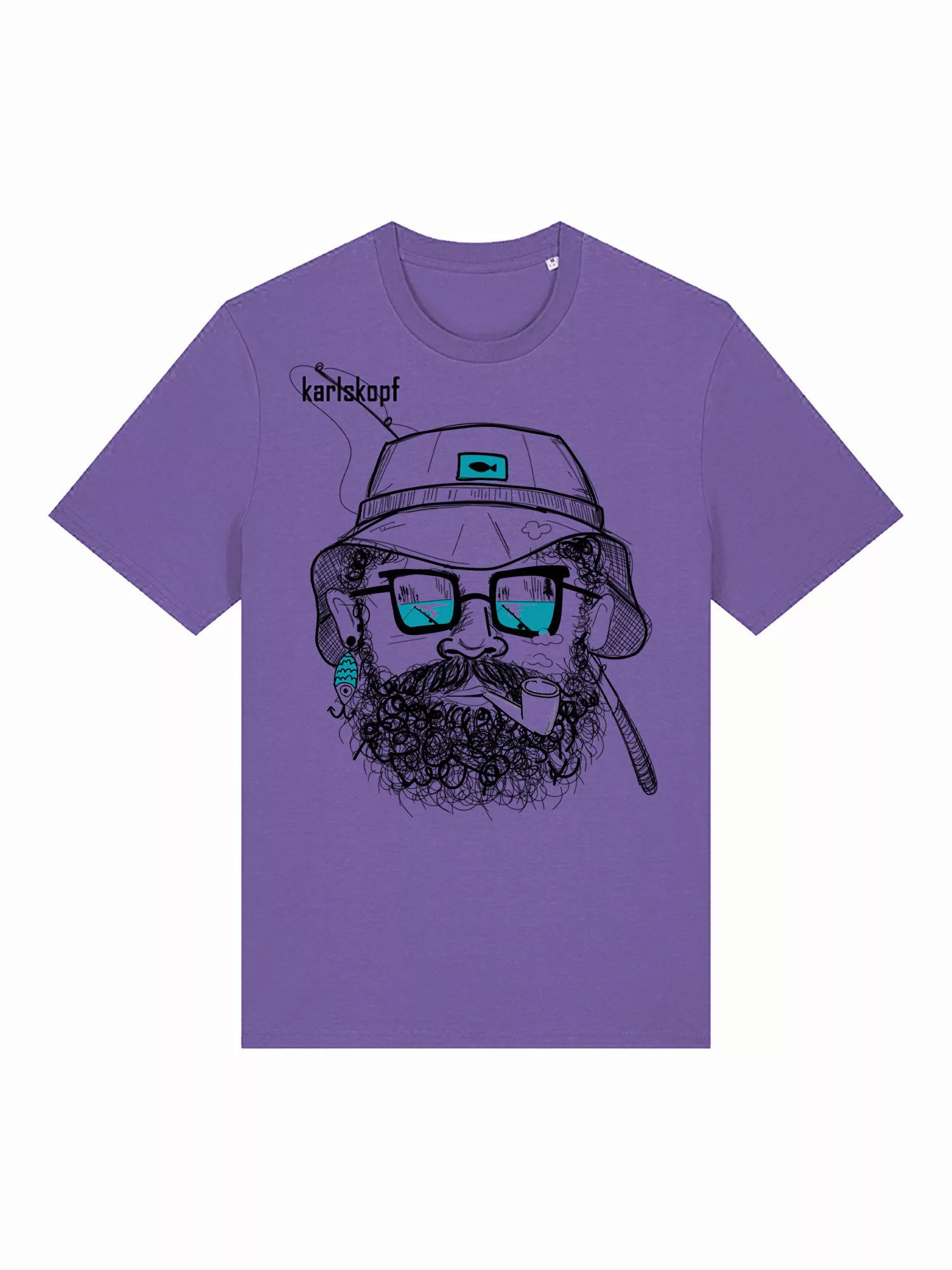 karlskopf Print-Shirt Rundhalsshirt Basic ANGLER günstig online kaufen
