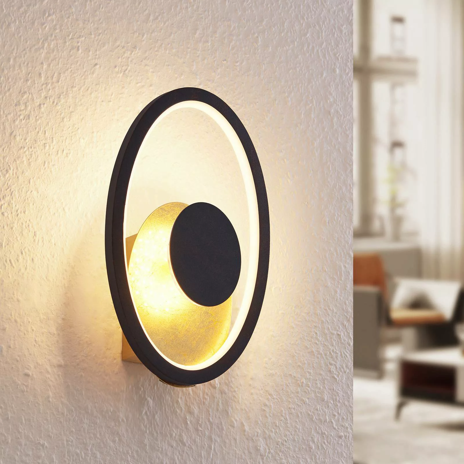 Lindby LED-Wandleuchte Feival, 29 cm, rost/gold, Metall günstig online kaufen