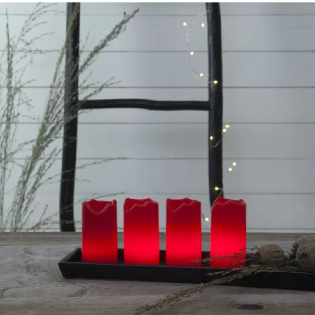 4-er Set - Candle LED-Kerzen m. Fernbedienung rot günstig online kaufen