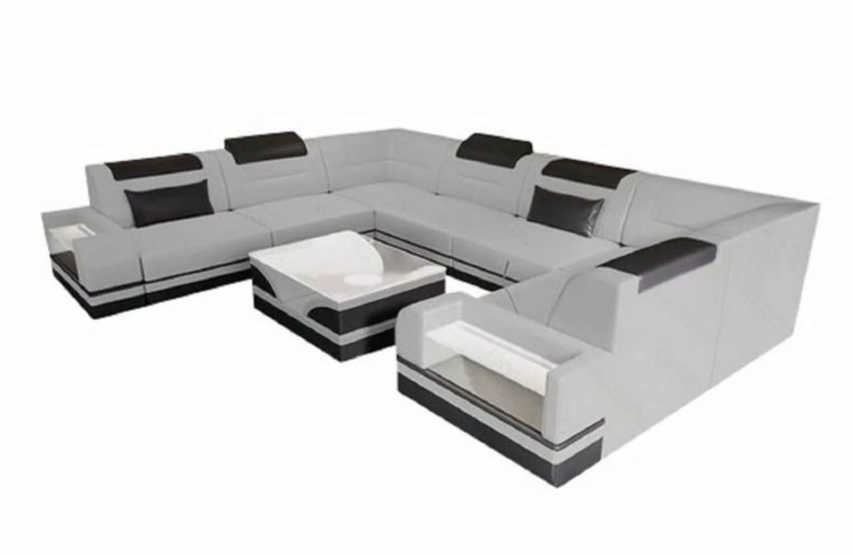 Sofa Dreams Wohnlandschaft Leder Designer Sofa Trivento U Form Ledersofa, C günstig online kaufen