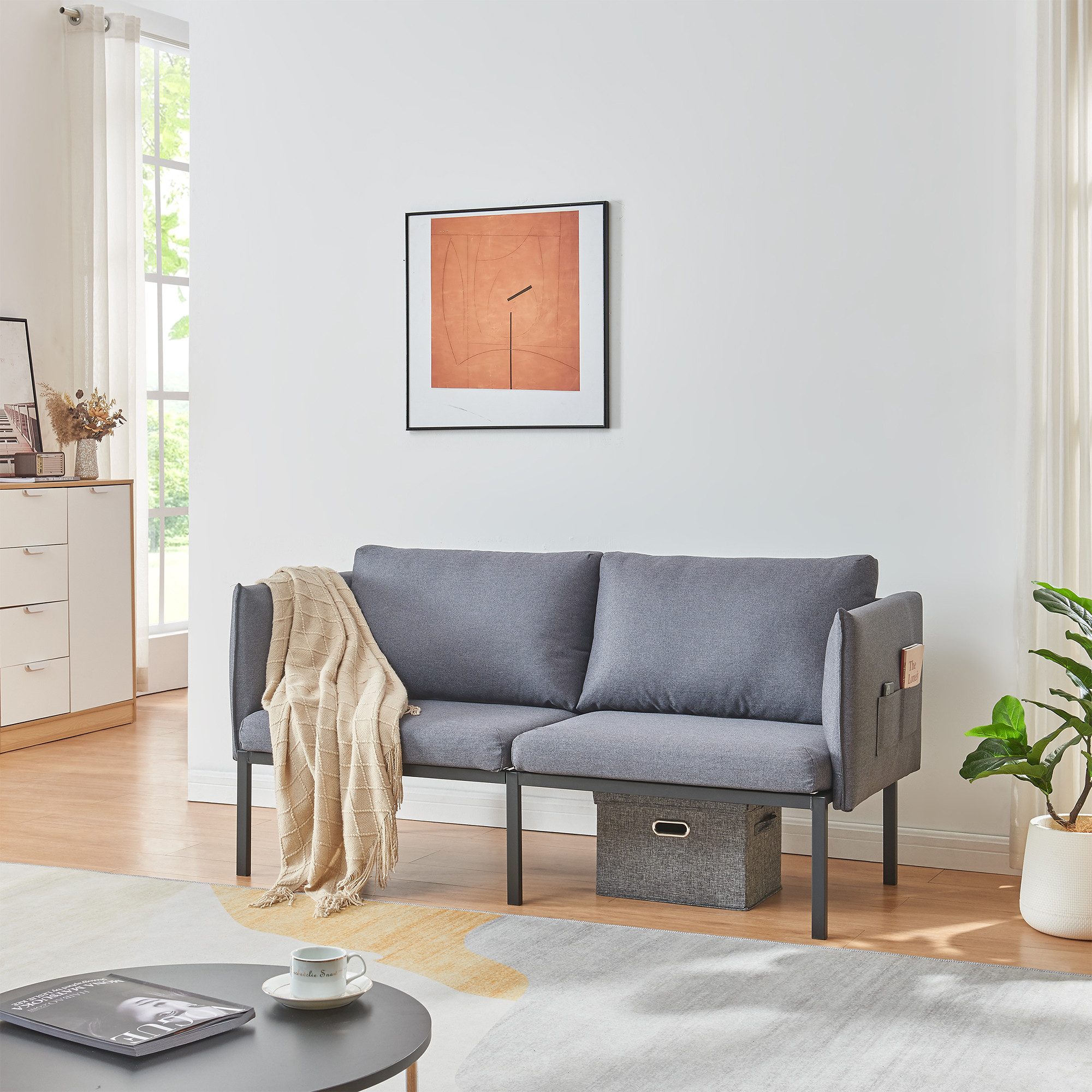 en.casa Sofa, 2-Sitzer »Kamar« gepolstert 69x158x63 günstig online kaufen