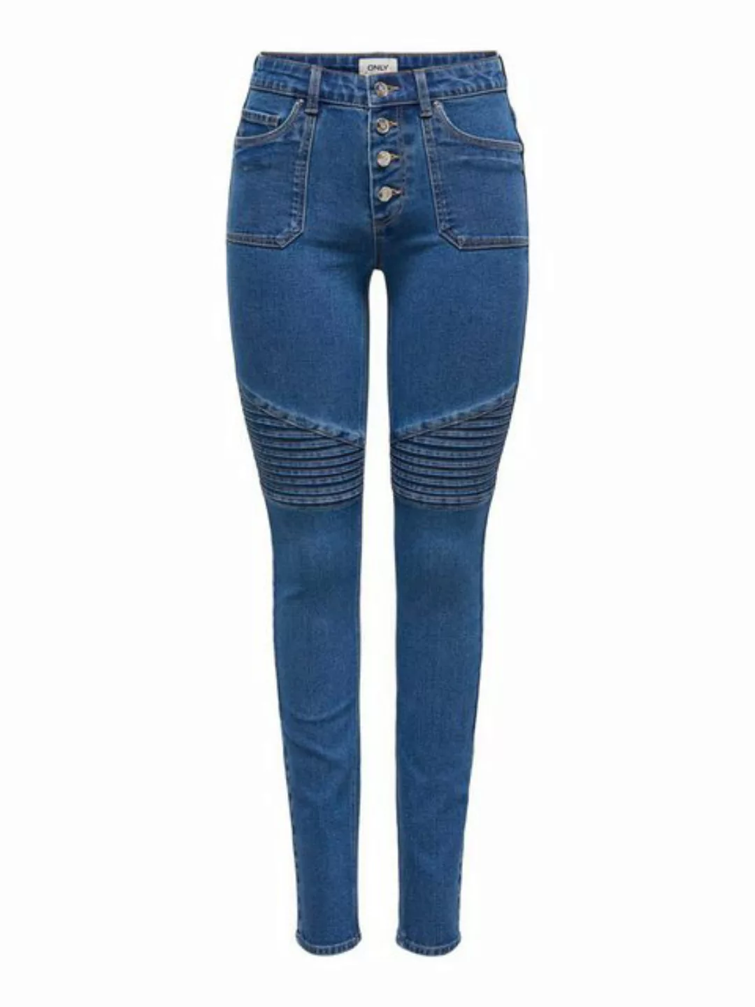 ONLY Skinny-fit-Jeans ONLHUSH MID WAIST SK POC BIKER PIM DNM mit Biker Deta günstig online kaufen