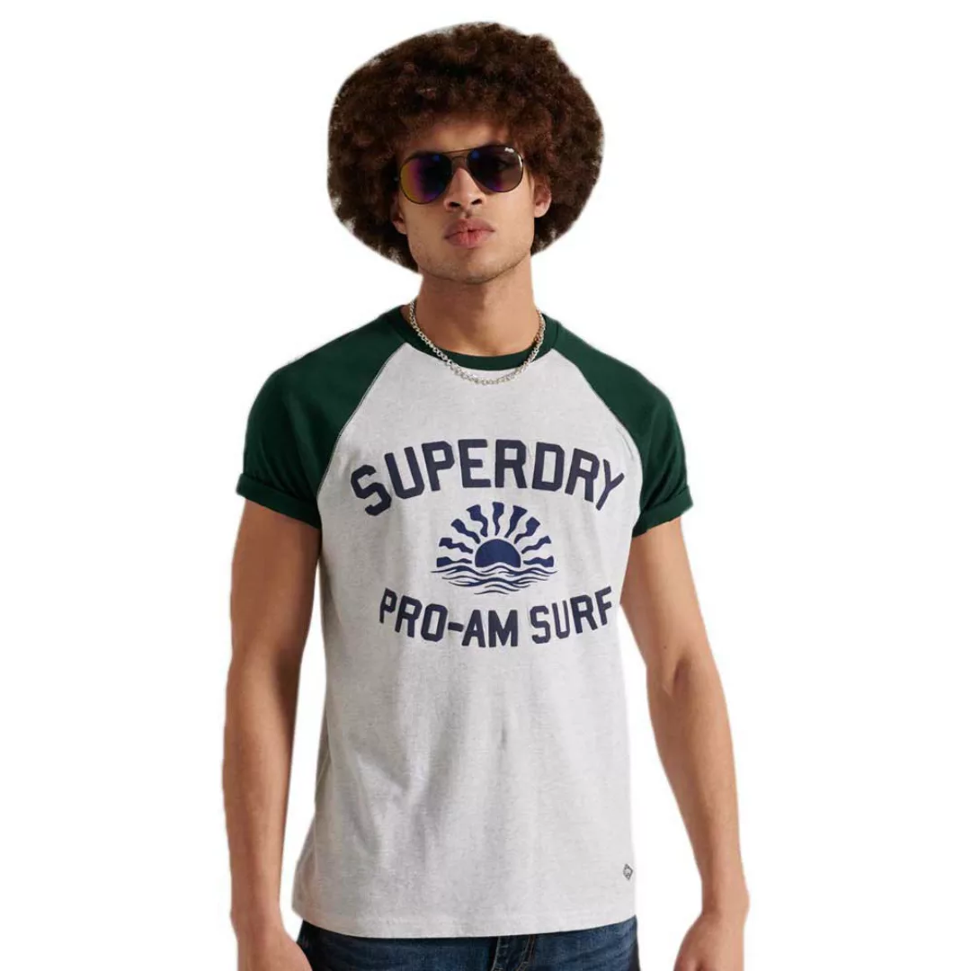 Superdry Cali Surf Graphic Baseball Kurzarm T-shirt XL Ice Marl günstig online kaufen
