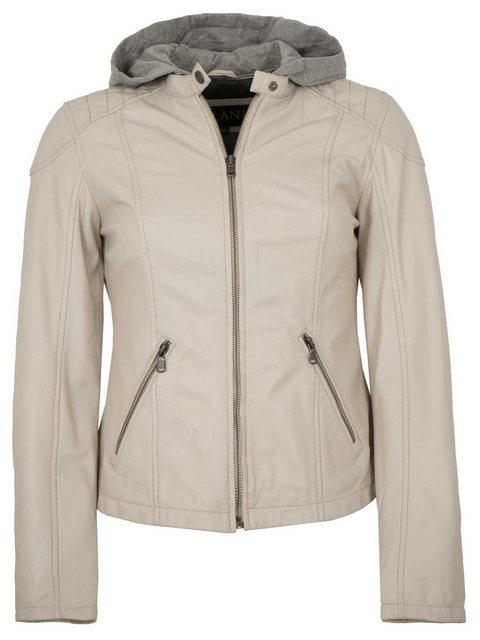 Jilani Lederjacke Laura-1 Jilani - Damen Lederjacke Lammnappa Kapuze off wh günstig online kaufen