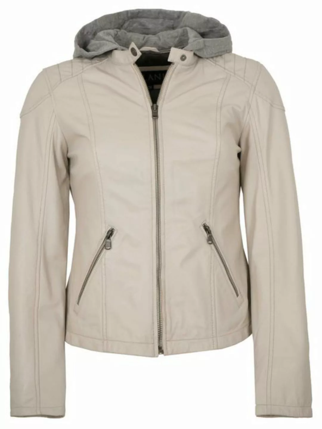 Jilani Lederjacke Laura-1 Jilani - Damen Lederjacke Lammnappa Kapuze off wh günstig online kaufen