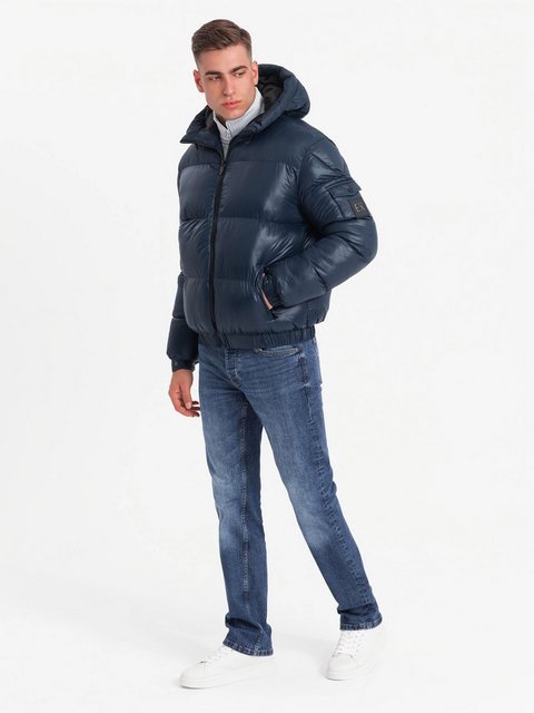 OMBRE Winterjacke Herren-Pufferjacke mit gerippten Abschlüssen günstig online kaufen