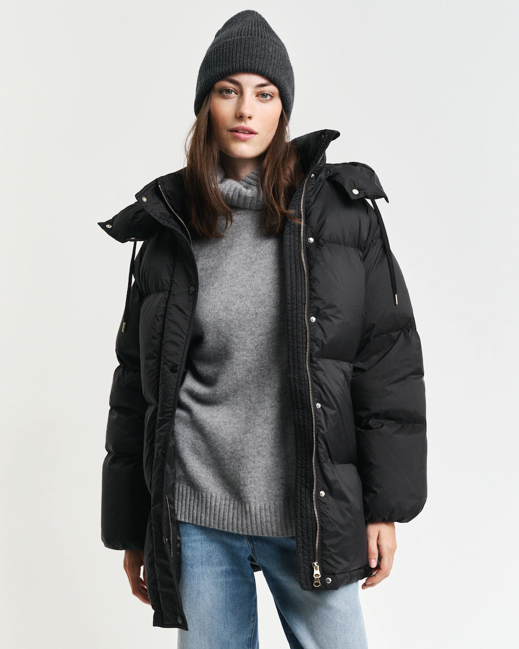 Gant Steppjacke "MID LENGTH DOWN JACKET", mit Kapuze, mit 2-Wege-Reißversch günstig online kaufen