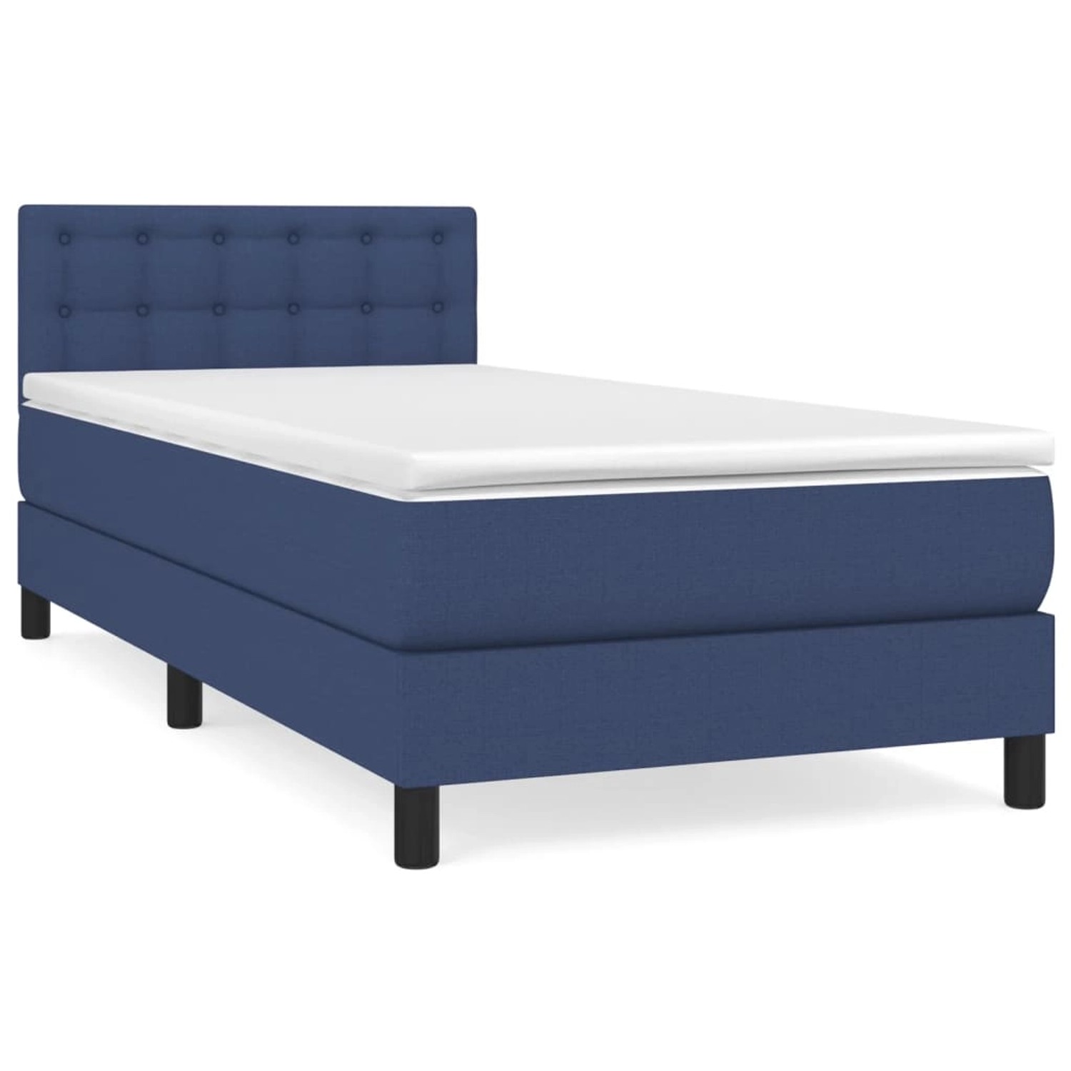 Vidaxl Boxspringbett Mit Matratze Blau 80x200 Cm Stoff günstig online kaufen