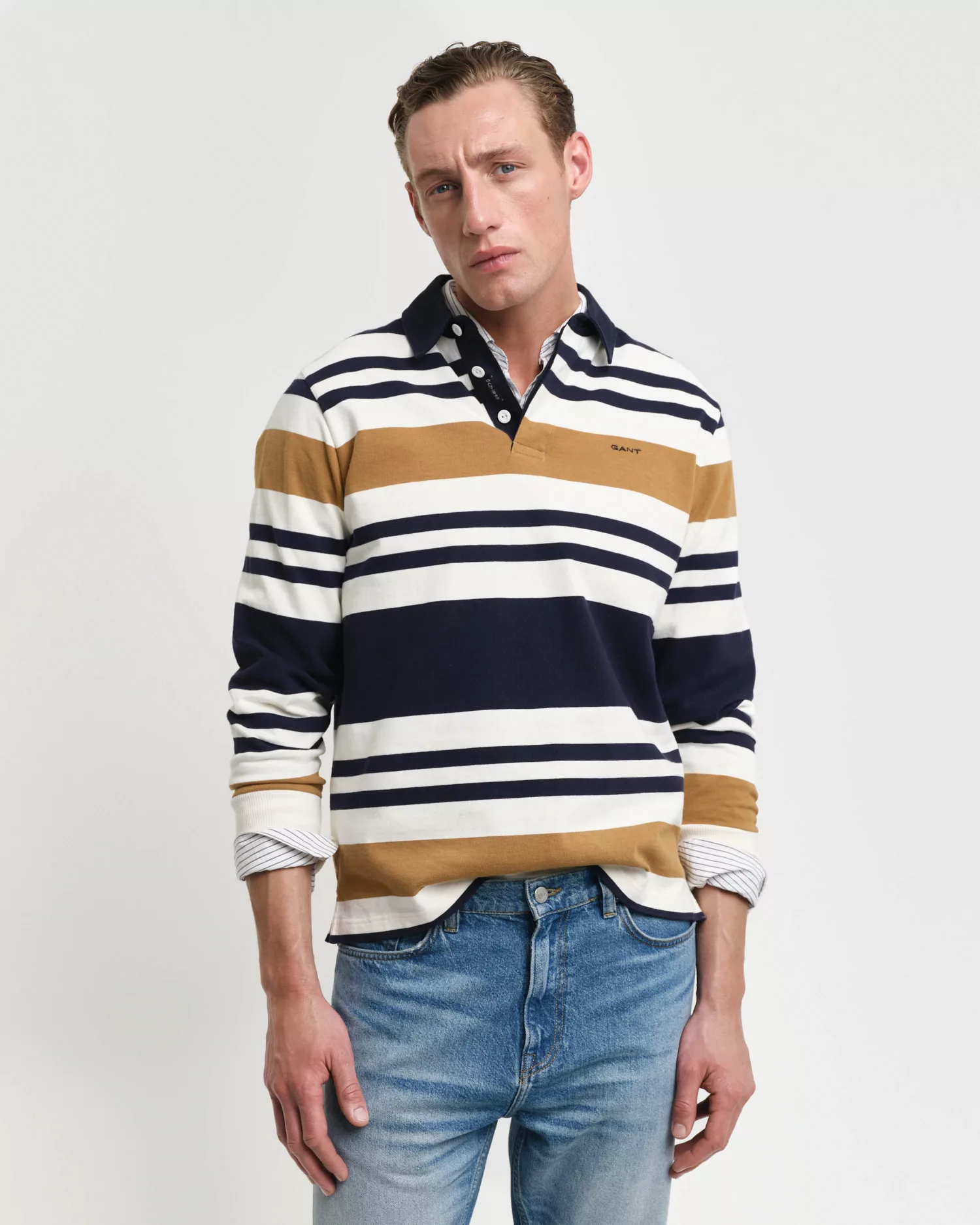 Gant Langarm-Poloshirt MULTISTRIPE HEAVY RUGGER mit bunten Streifen, unisex günstig online kaufen