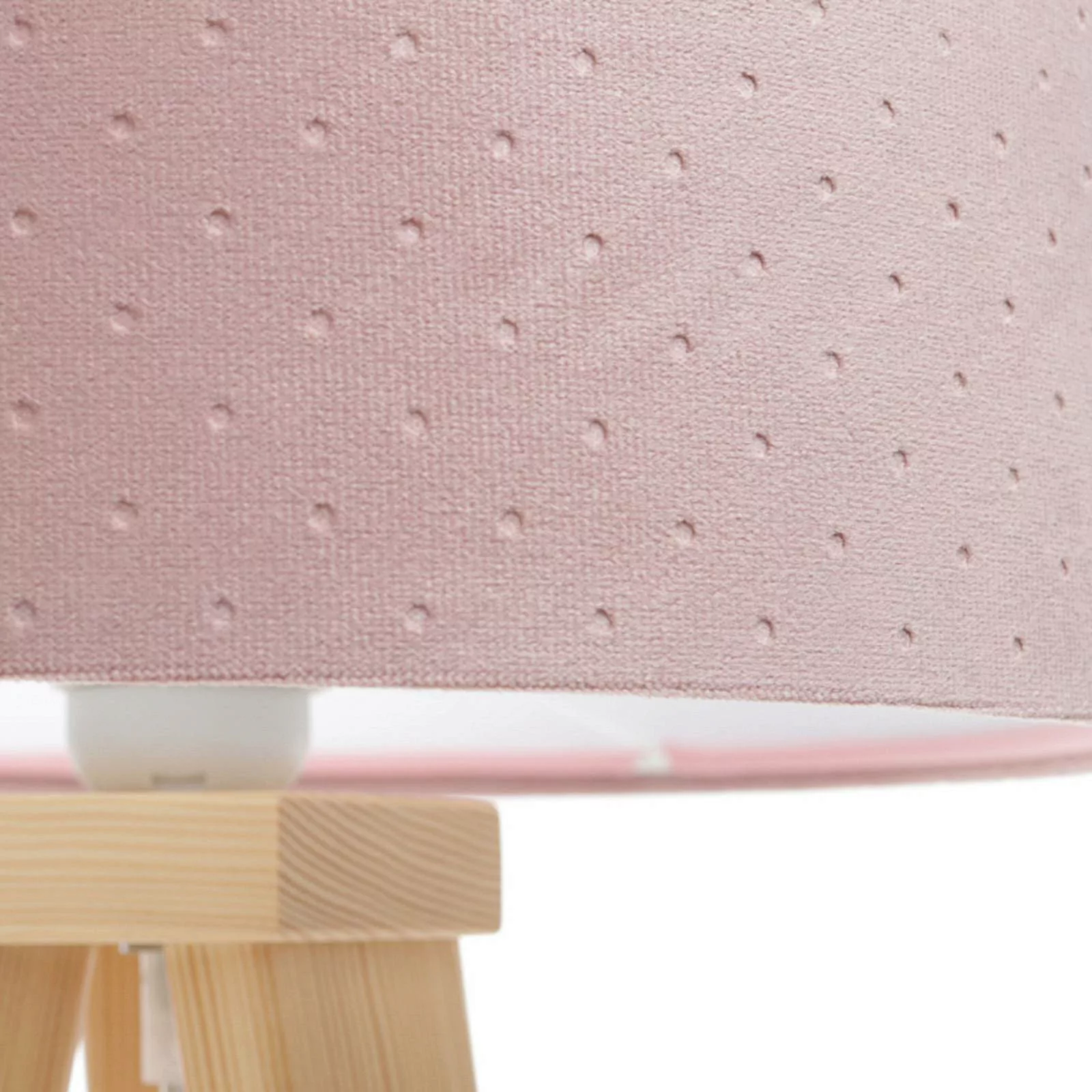 Dreibein-Tischleuchte Rosabelle, rosa / natur günstig online kaufen