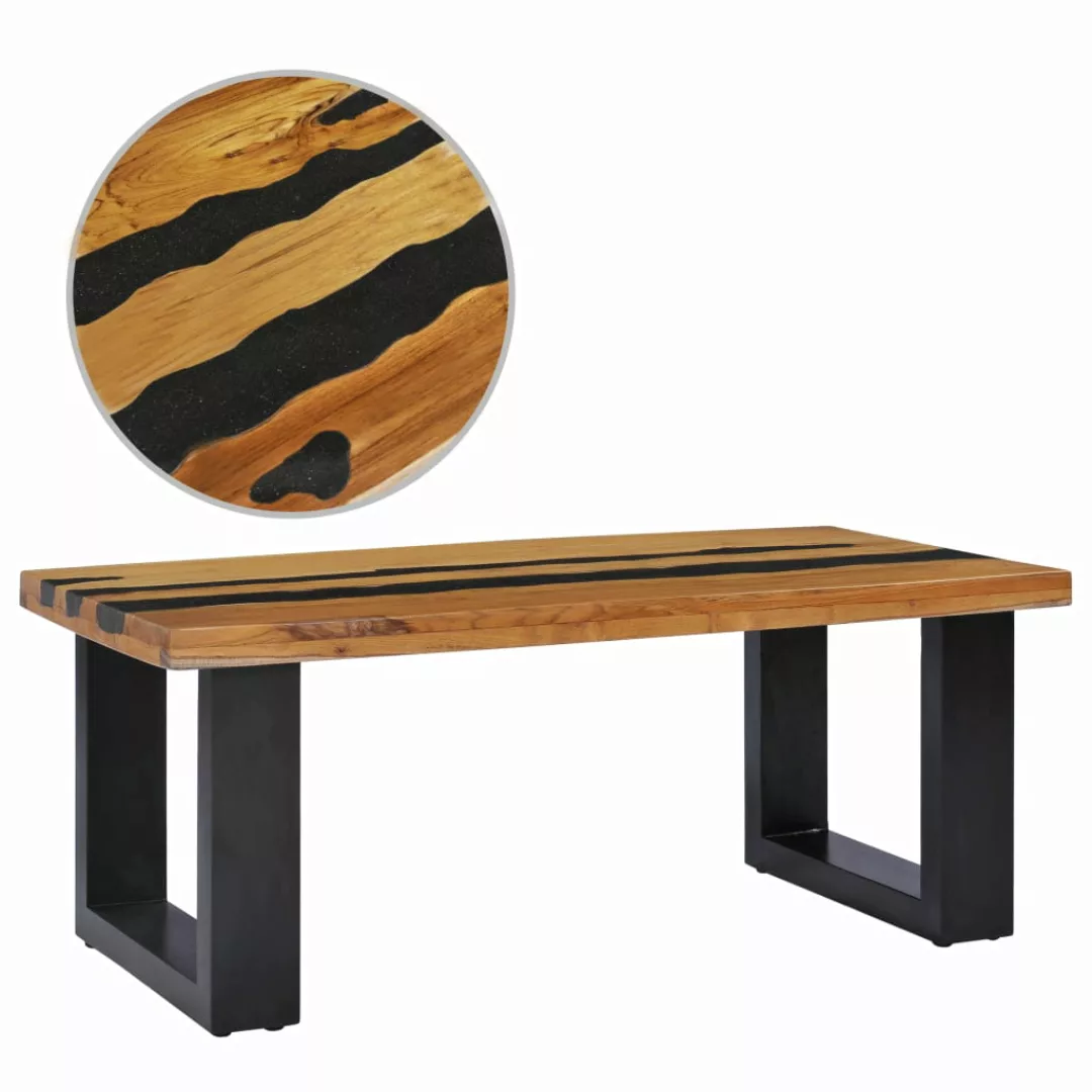 Couchtisch 100×50×40 Cm Teak-massivholz Und Lavastein günstig online kaufen