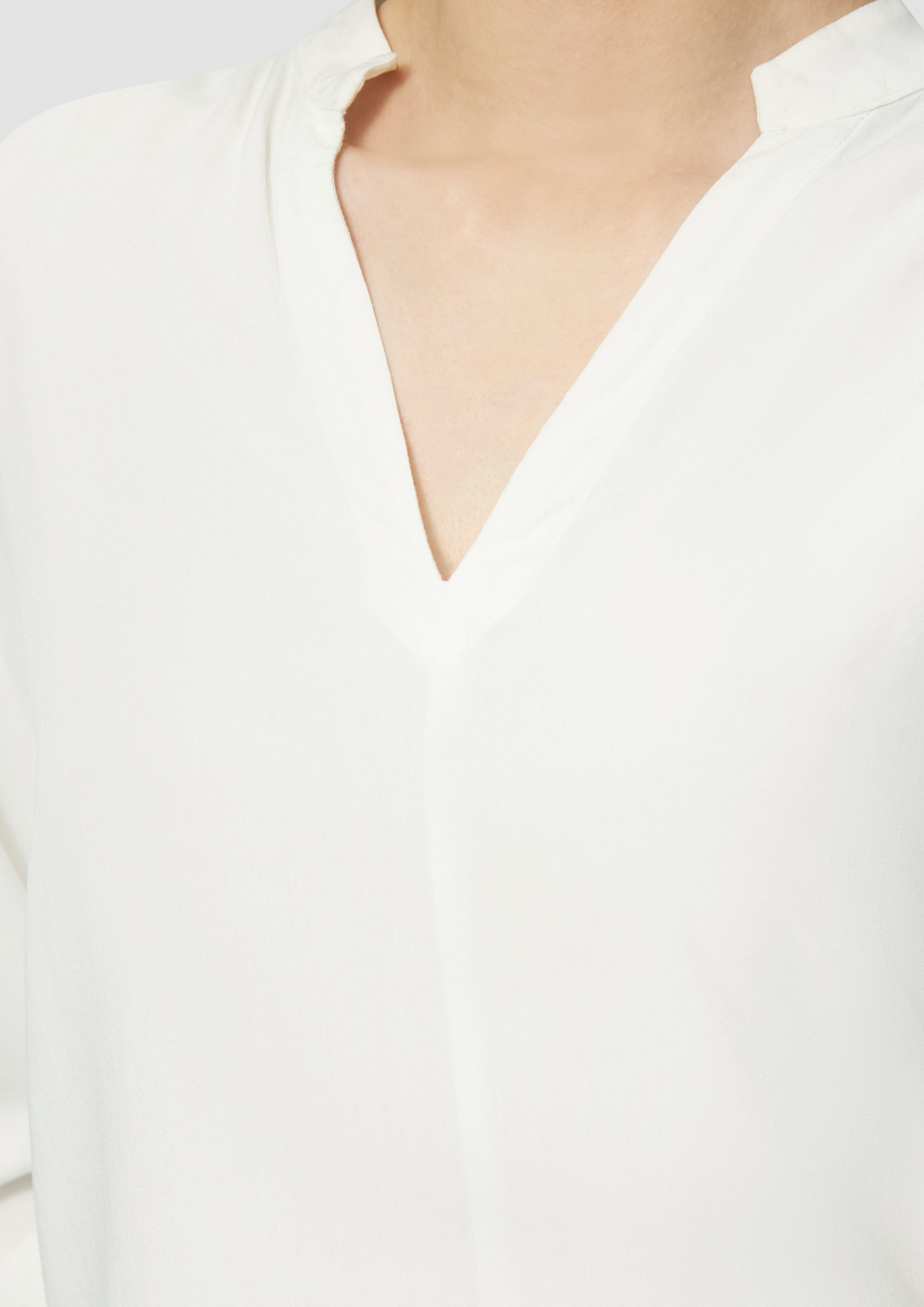 QS Langarmbluse Viskosebluse mit Smok-Detail an günstig online kaufen