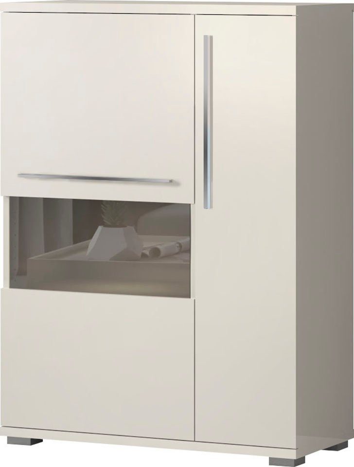 Places of Style Highboard "Piano Vitrine", (H/B/T): 123/90/40,2cm), UV lack günstig online kaufen