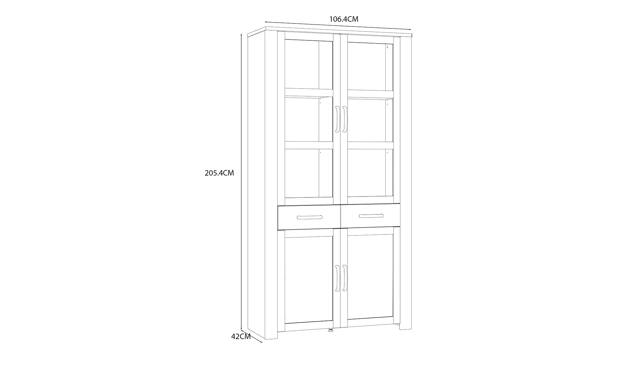 Doppelvitrine  Toneo ¦ Maße (cm): B: 106,4 H: 205,4 T: 42 Schränke > Vitrin günstig online kaufen