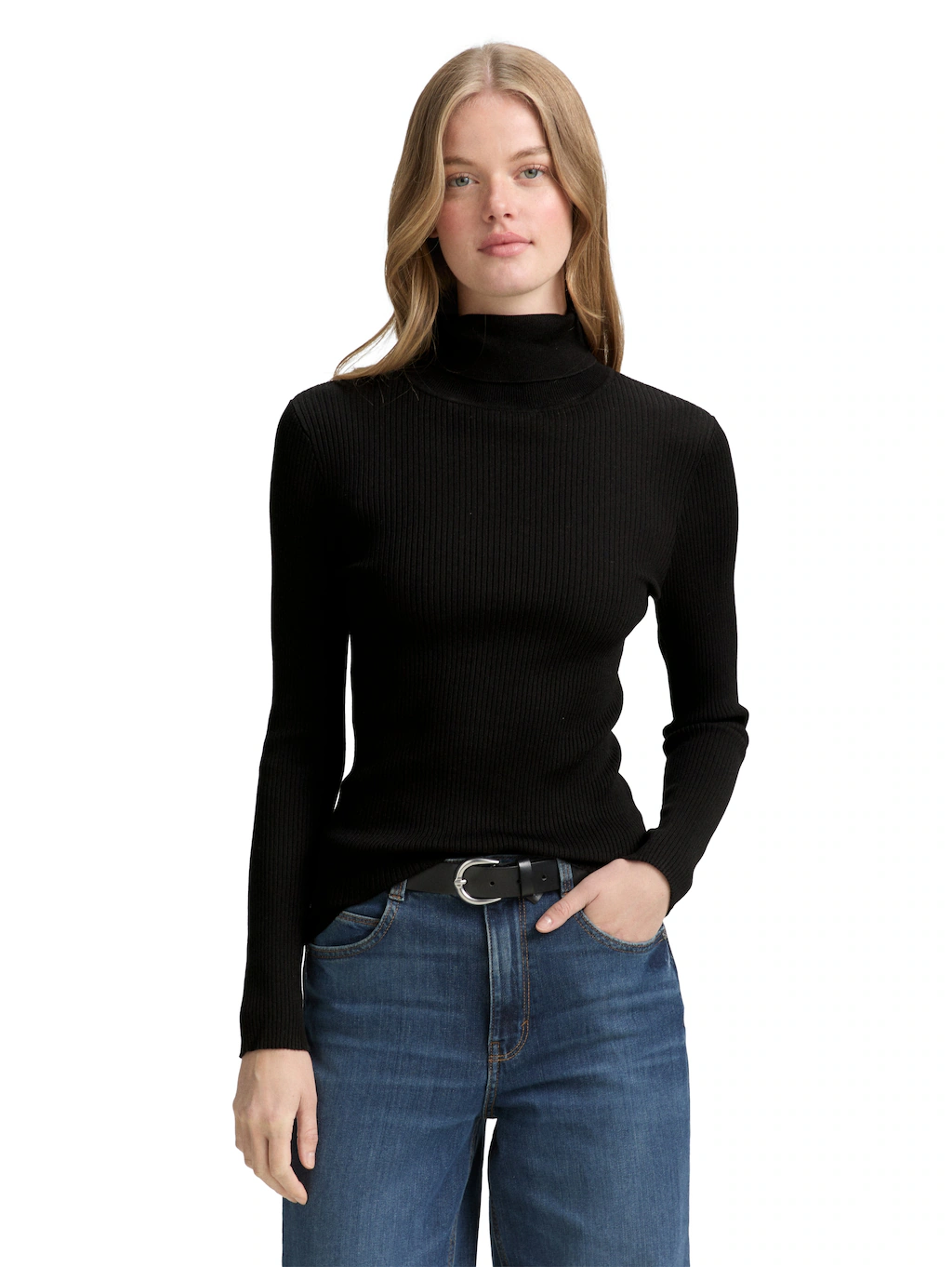 TOM TAILOR Denim Rollkragenpullover, in Strick-Optik günstig online kaufen