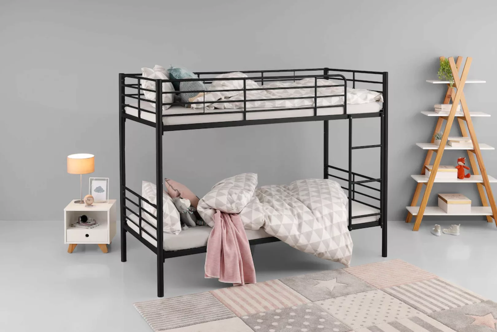 Lüttenhütt Etagenbett Hayo, Metallbett, Stockbett (teilbar in 2 Einzelbette günstig online kaufen