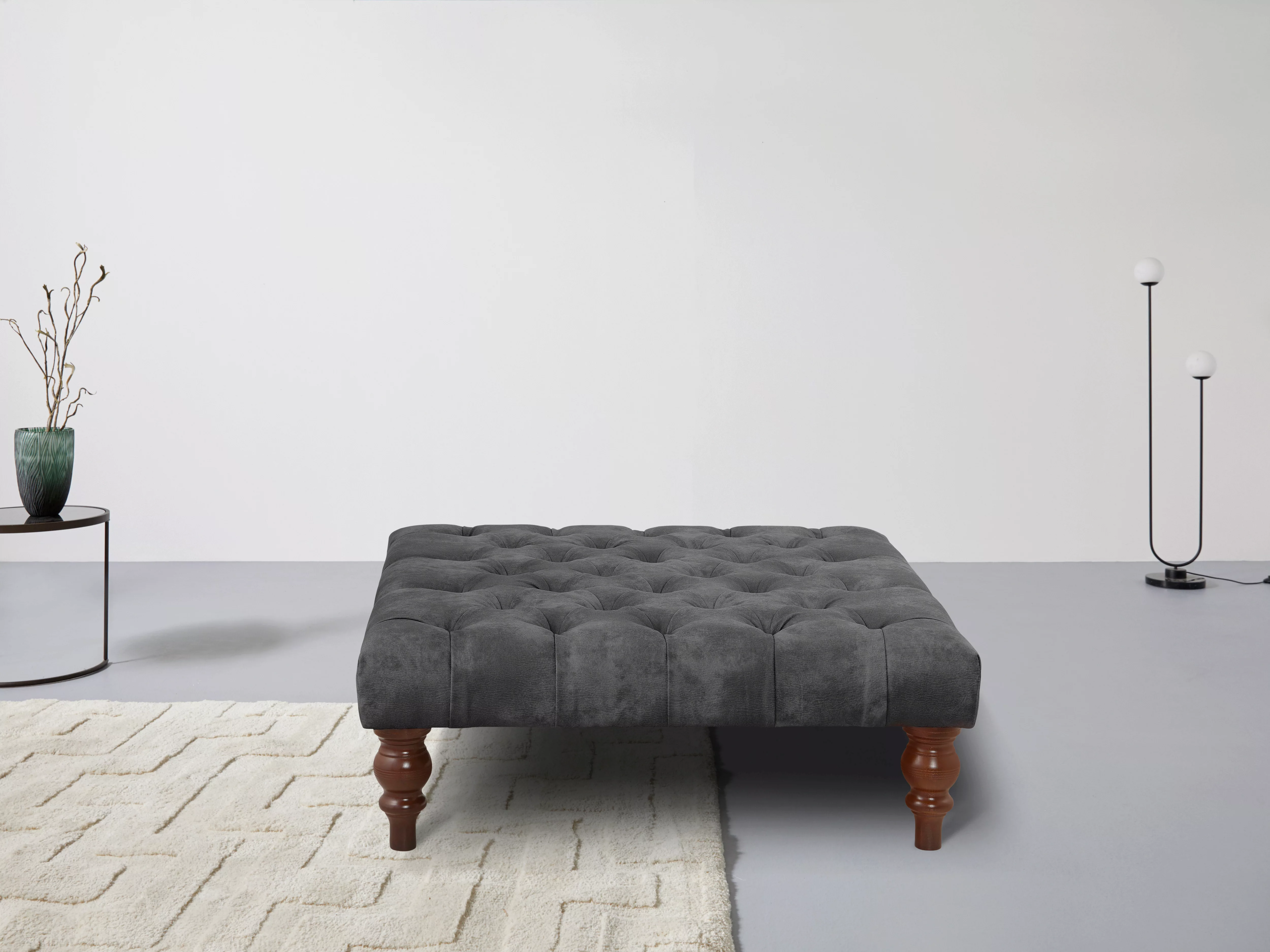 Home affaire Polsterhocker "Chesterfield", mit Knopfheftung, auch in Leder günstig online kaufen