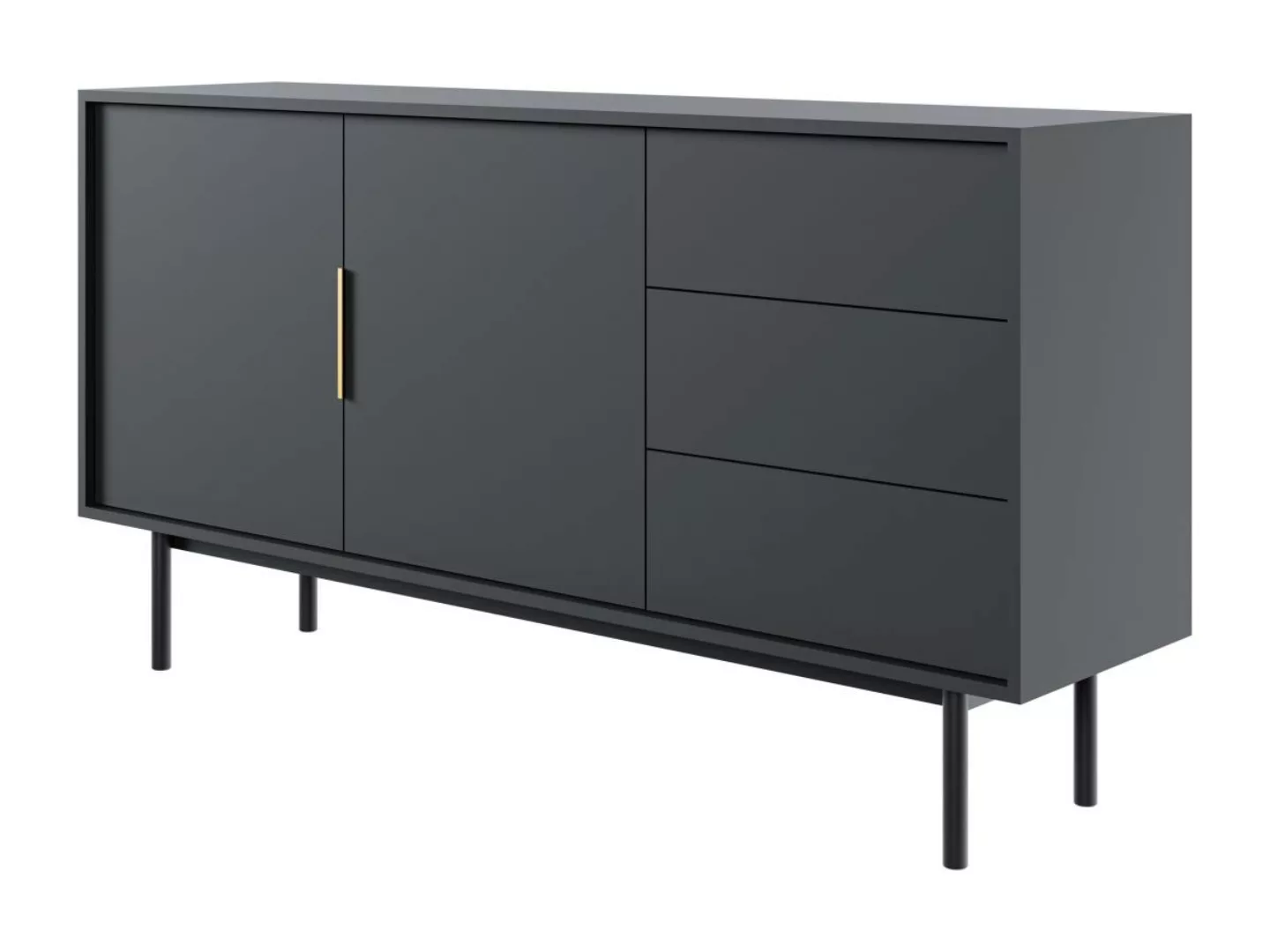 Sideboard mit 2 Türen & 3 Schubladen - Schwarz - DABRIANA günstig online kaufen