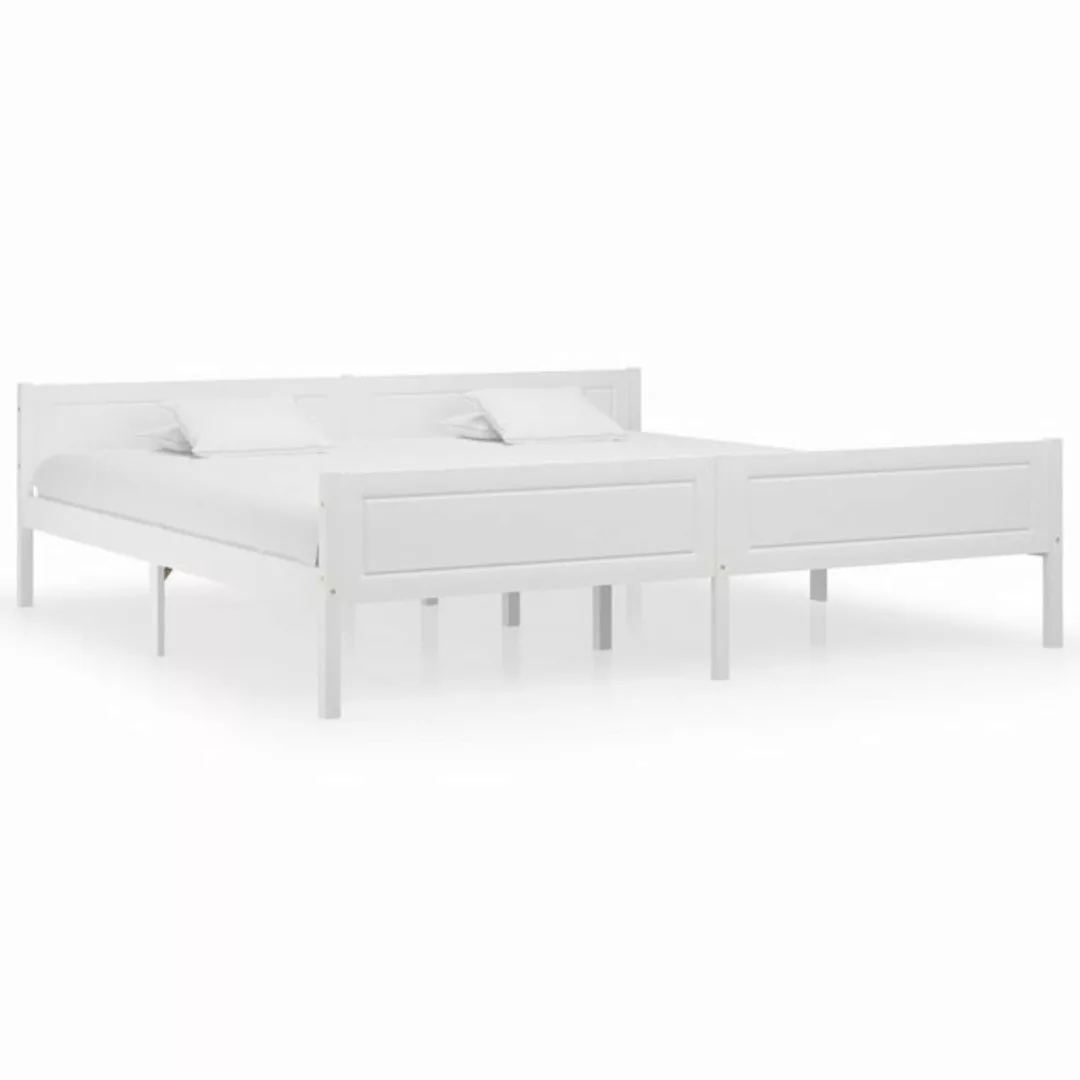furnicato Bett Massivholzbett Kiefer Weiß 200x200 cm günstig online kaufen