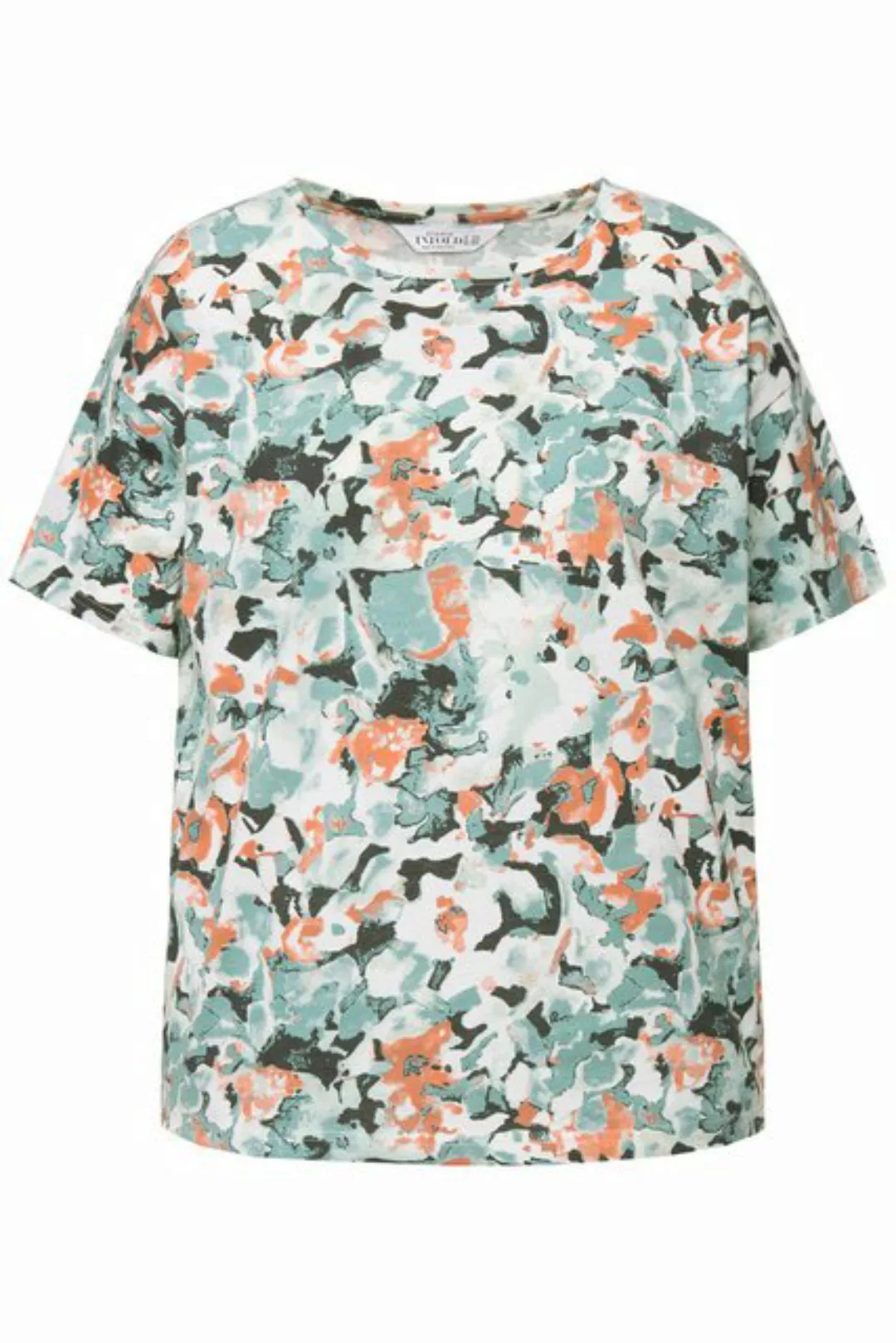 Studio Untold Rundhalsshirt T-Shirt Rundhals Aquarell Flower Print günstig online kaufen