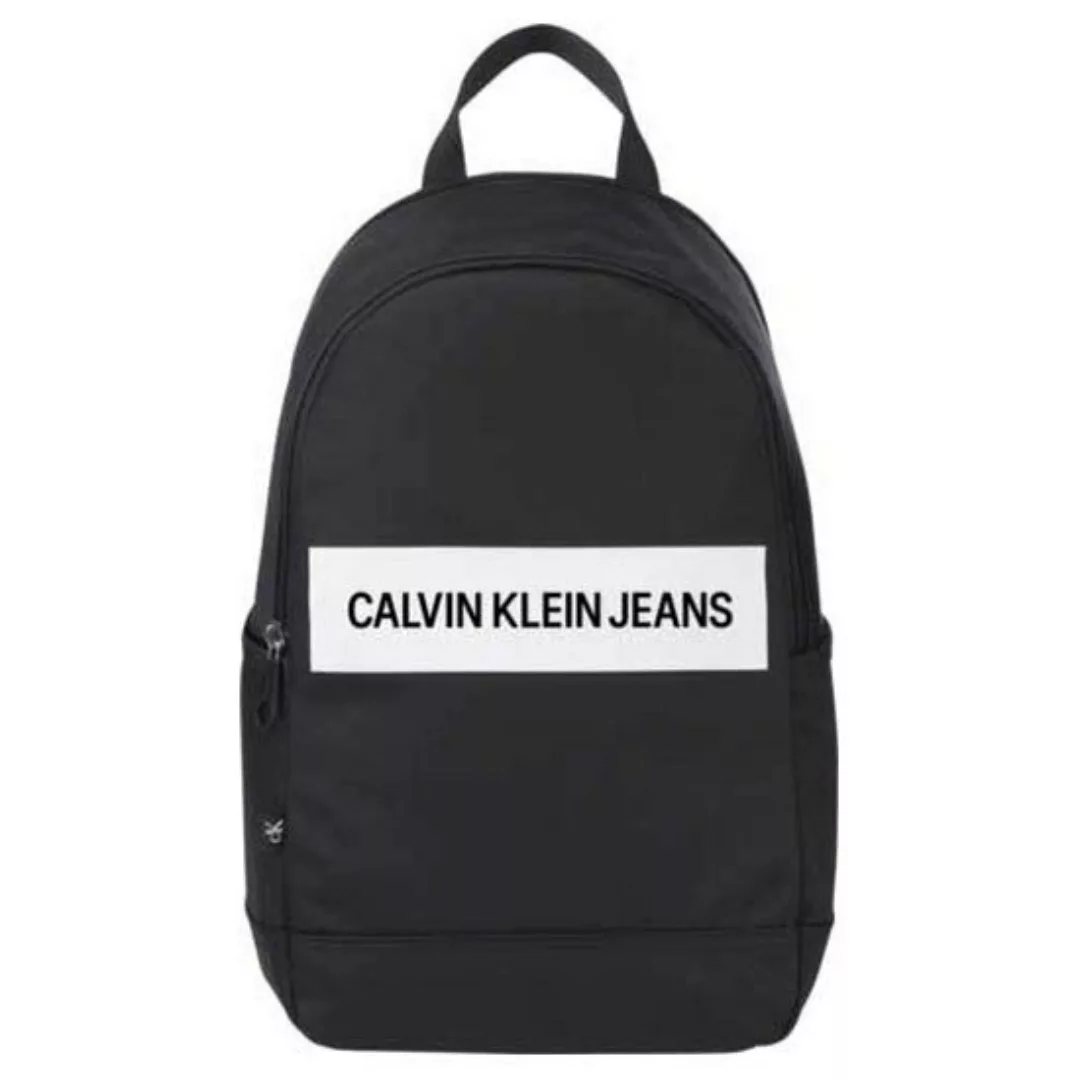 Calvin Klein Jeans – Rucksack in Schwarz mit Logoeinsatz günstig online kaufen