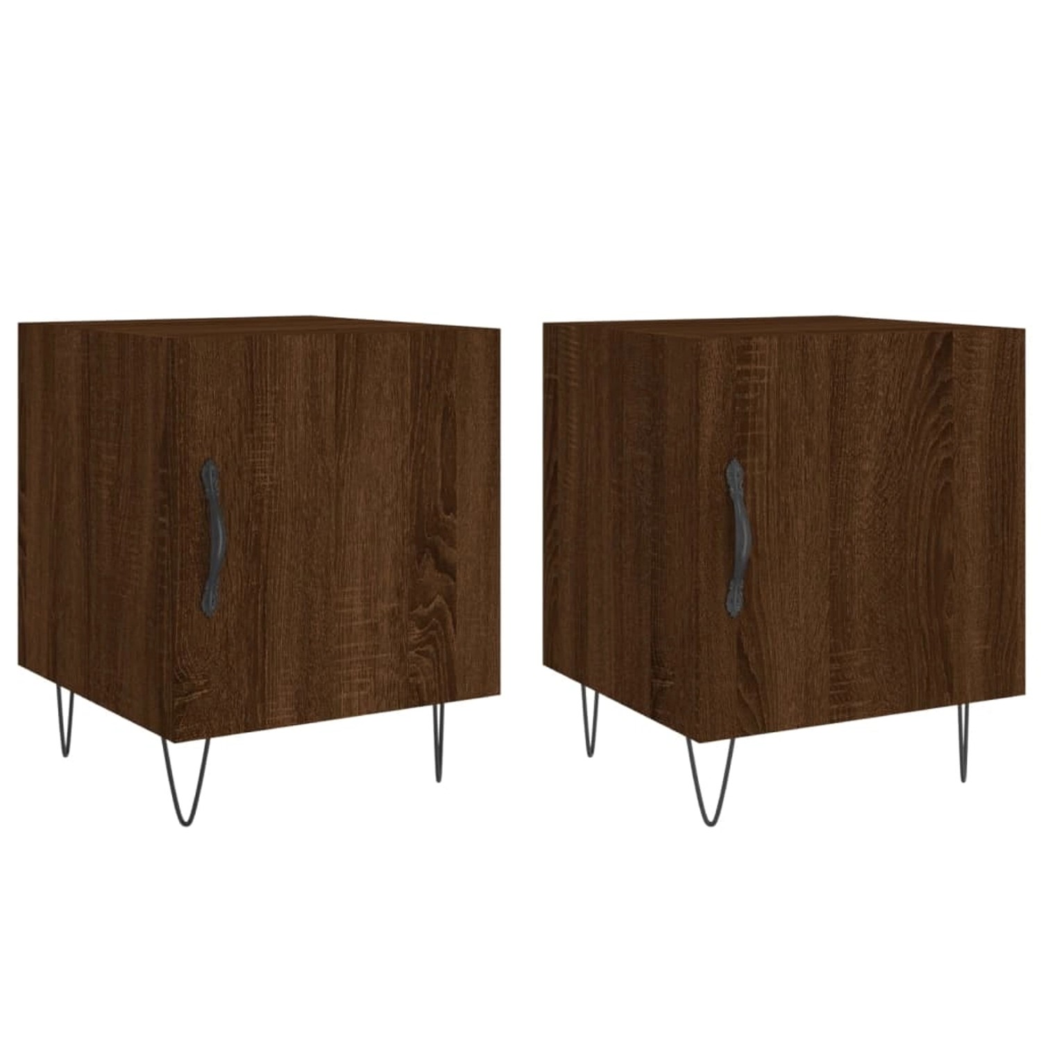 vidaXL Nachttische 2 Stk Braun Eichen-Optik 40x40x50 cm Holzwerkstoff Model günstig online kaufen