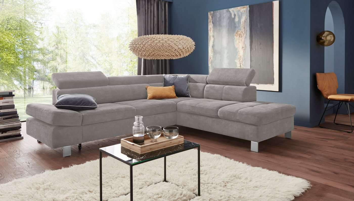 exxpo - sofa fashion Ecksofa Fiji, L-Form, mit Kopf- bzw. Rückenverstellung günstig online kaufen