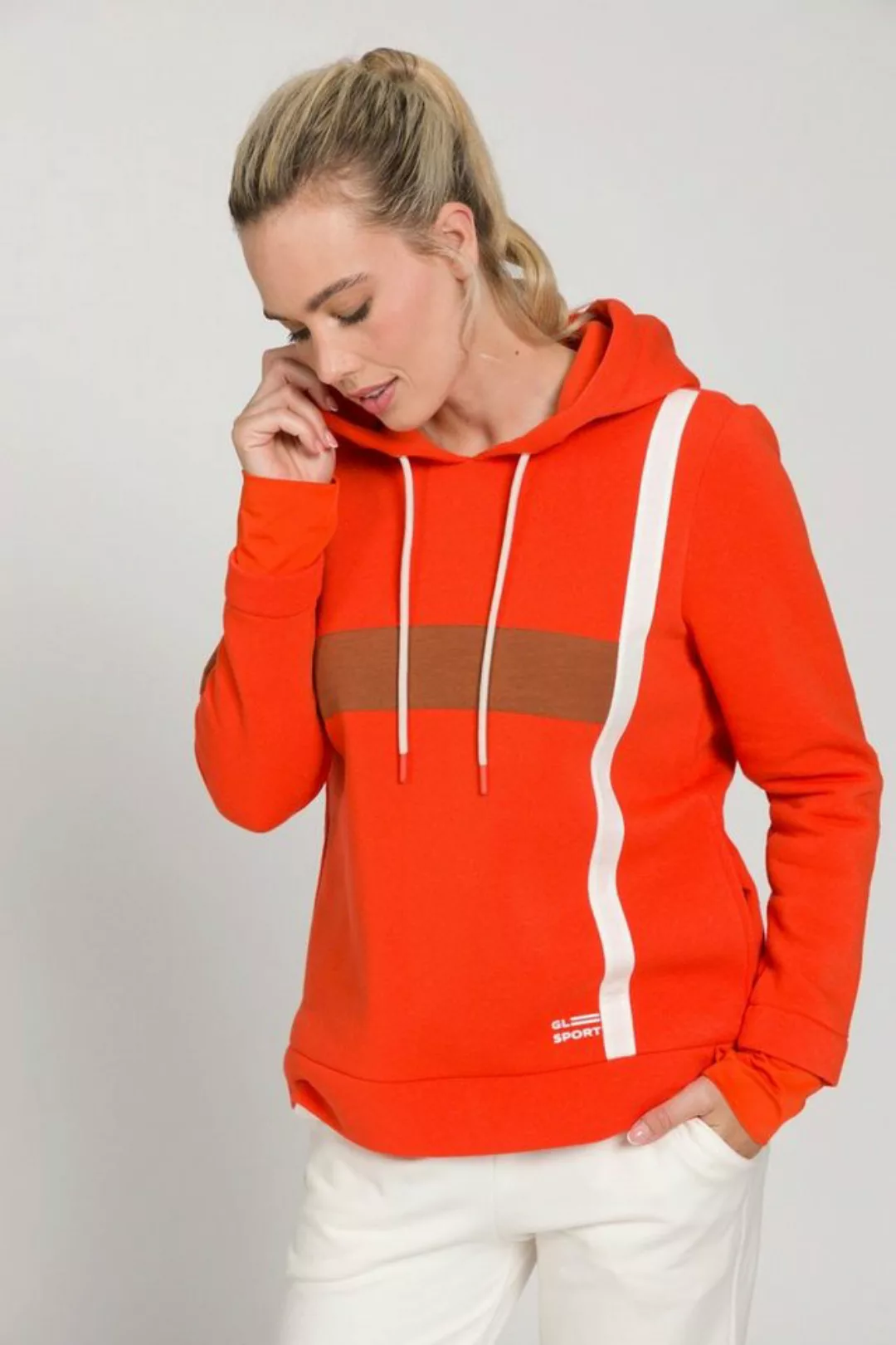 Gina Laura Sweatshirt Hoodie Farbbänder Kapuze Langarm günstig online kaufen