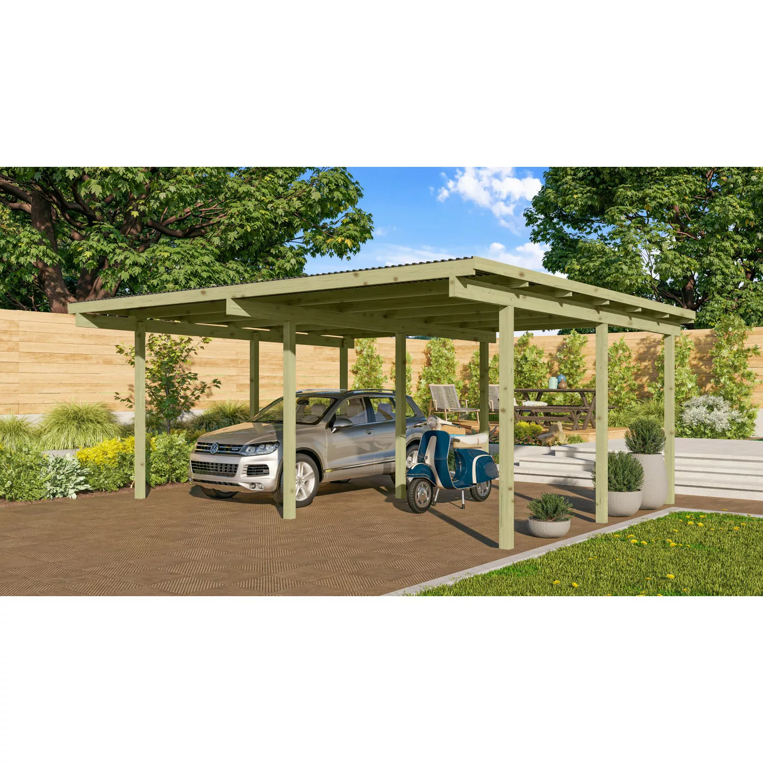 Karibu Doppelcarport Eco günstig online kaufen