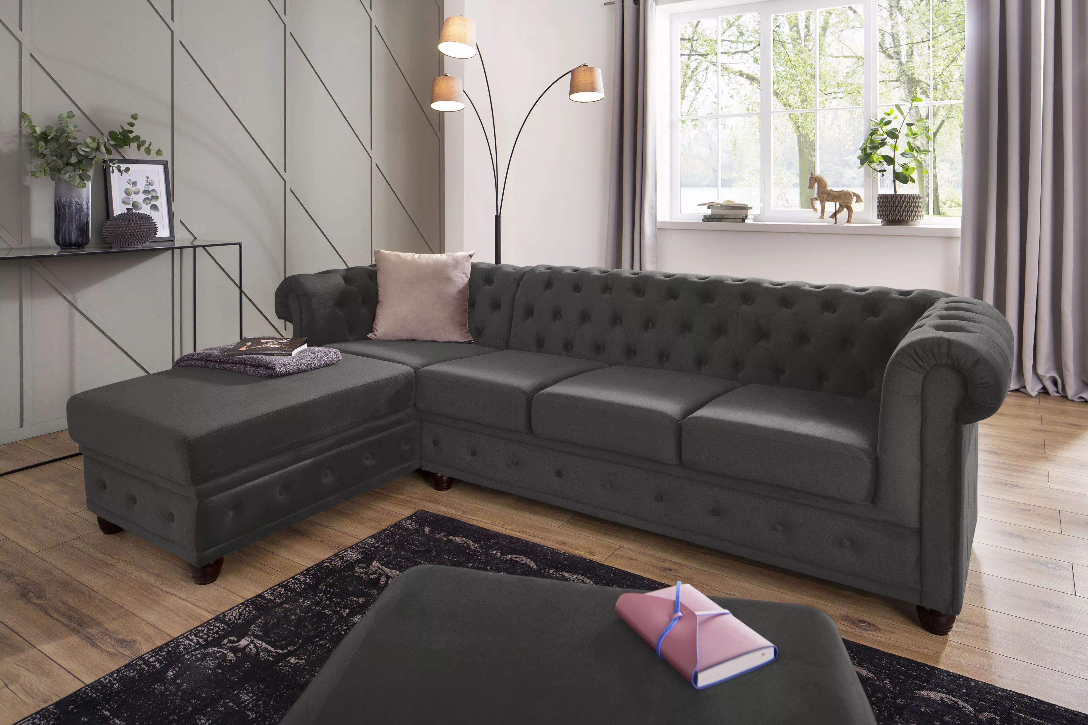 Home affaire Chesterfield-Sofa "New Castle", hochwertige Knopfheftung in Ch günstig online kaufen