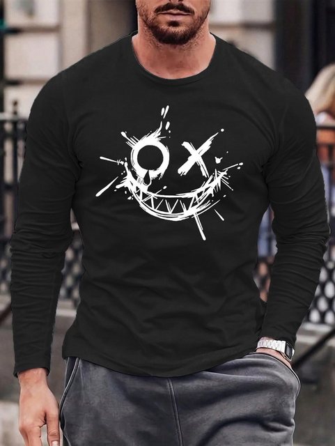 RMK Rundhalsshirt Longsleeve Herren Langarmshirt Rundhals Basic Smile Smile günstig online kaufen