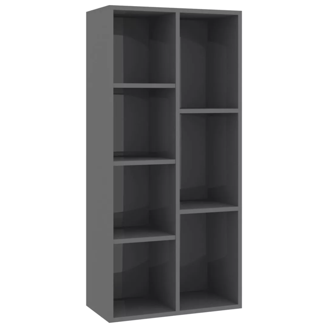 Bücherregal Hochglanz-grau 50ã25ã106 Cm Spanplatte günstig online kaufen