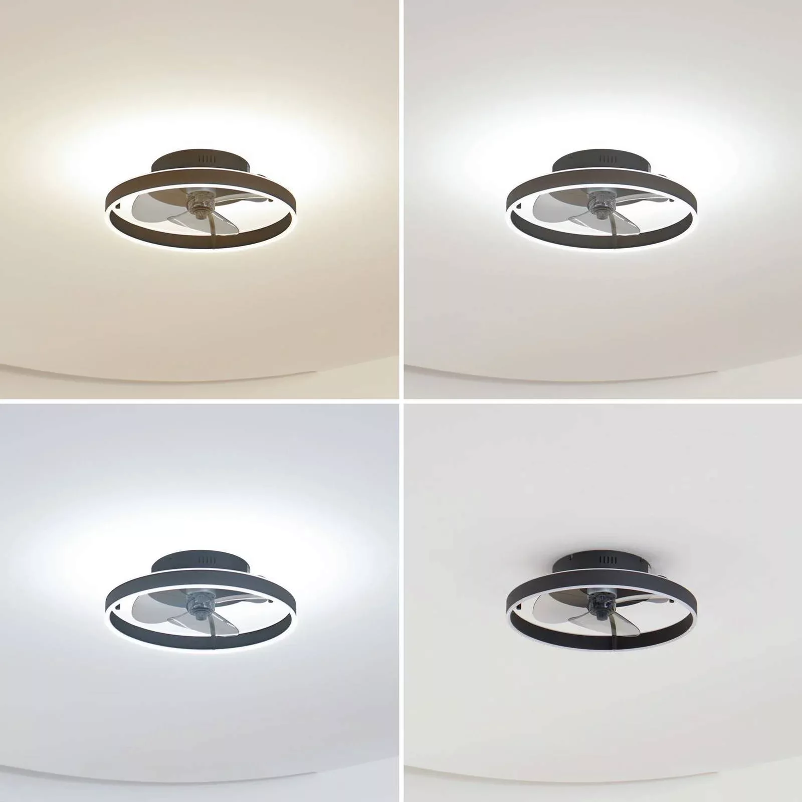 Lindby LED-Deckenventilator Momitu, schwarz, leise, Ø 14 cm günstig online kaufen