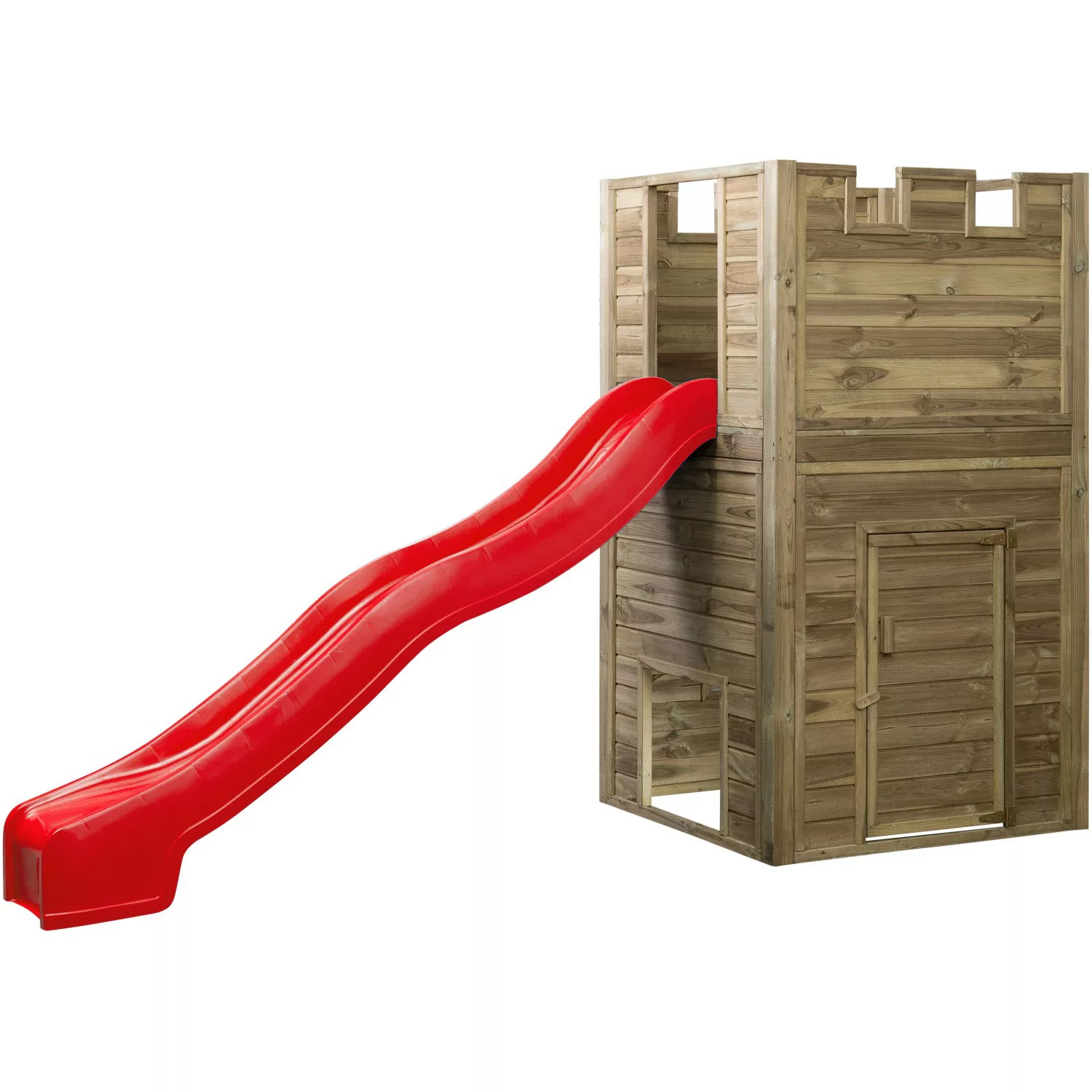 SwingKing Spielturm Lancelot mit Rutsche Rot 110 cm x 110 cm x 195 cm günstig online kaufen