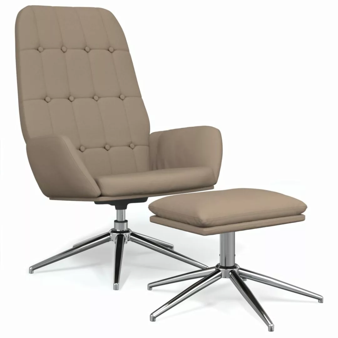 Vidaxl Relaxsessel Mit Hocker Taupe Mikrofasergewebe günstig online kaufen