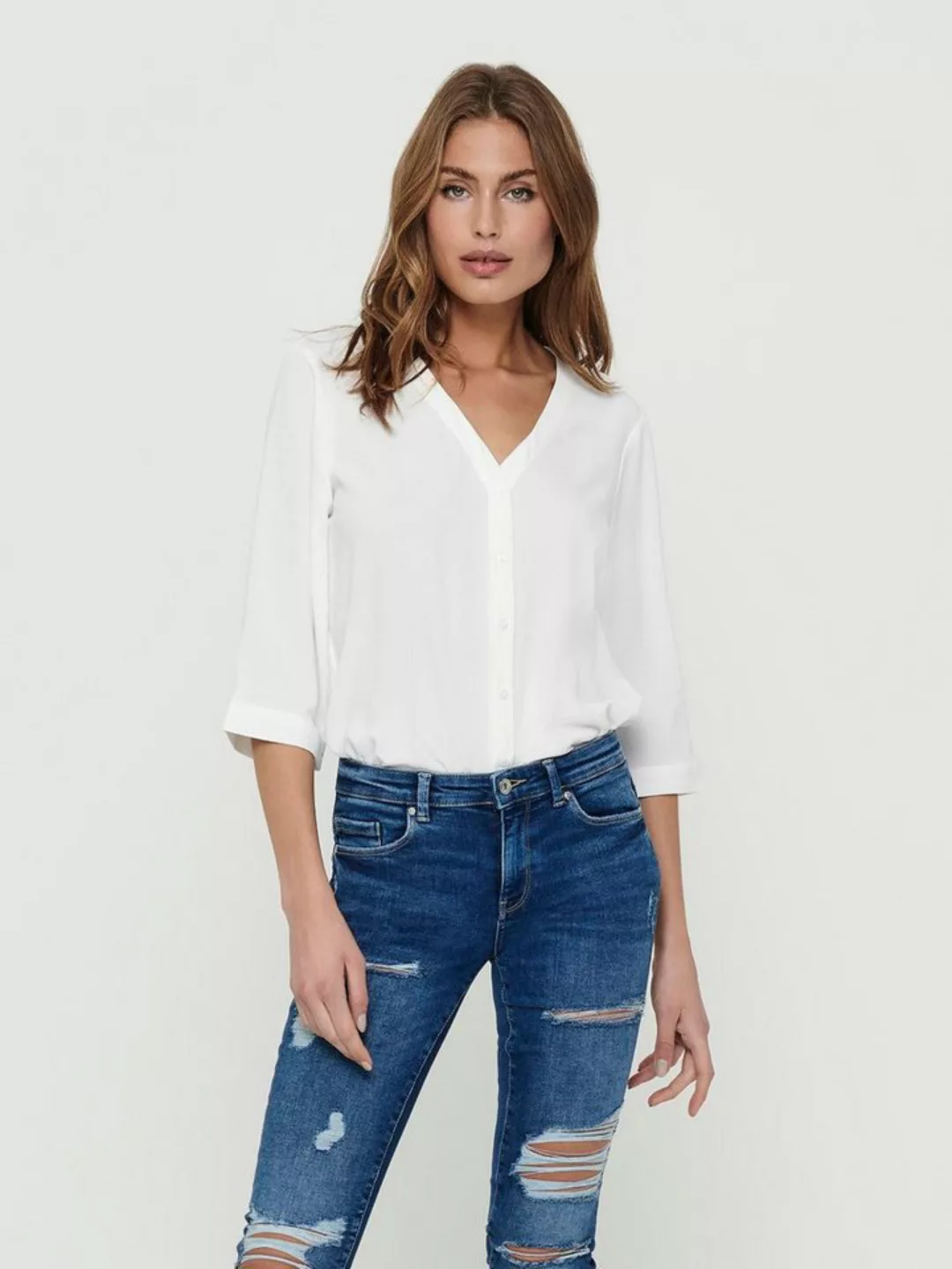 JACQUELINE de YONG Blusenshirt Leichtes Crepe Hemd Blusen Shirt Basic Top O günstig online kaufen