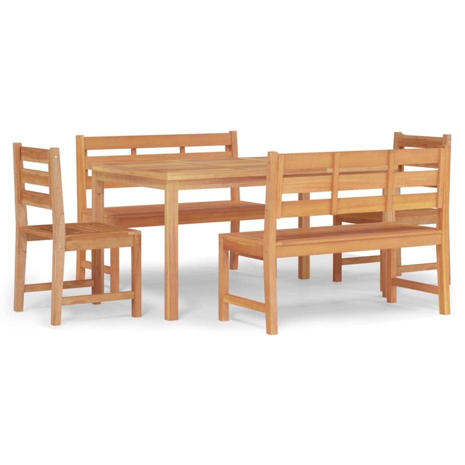 Vidaxl 5-tlg. Garten-essgruppe Massivholz Teak günstig online kaufen